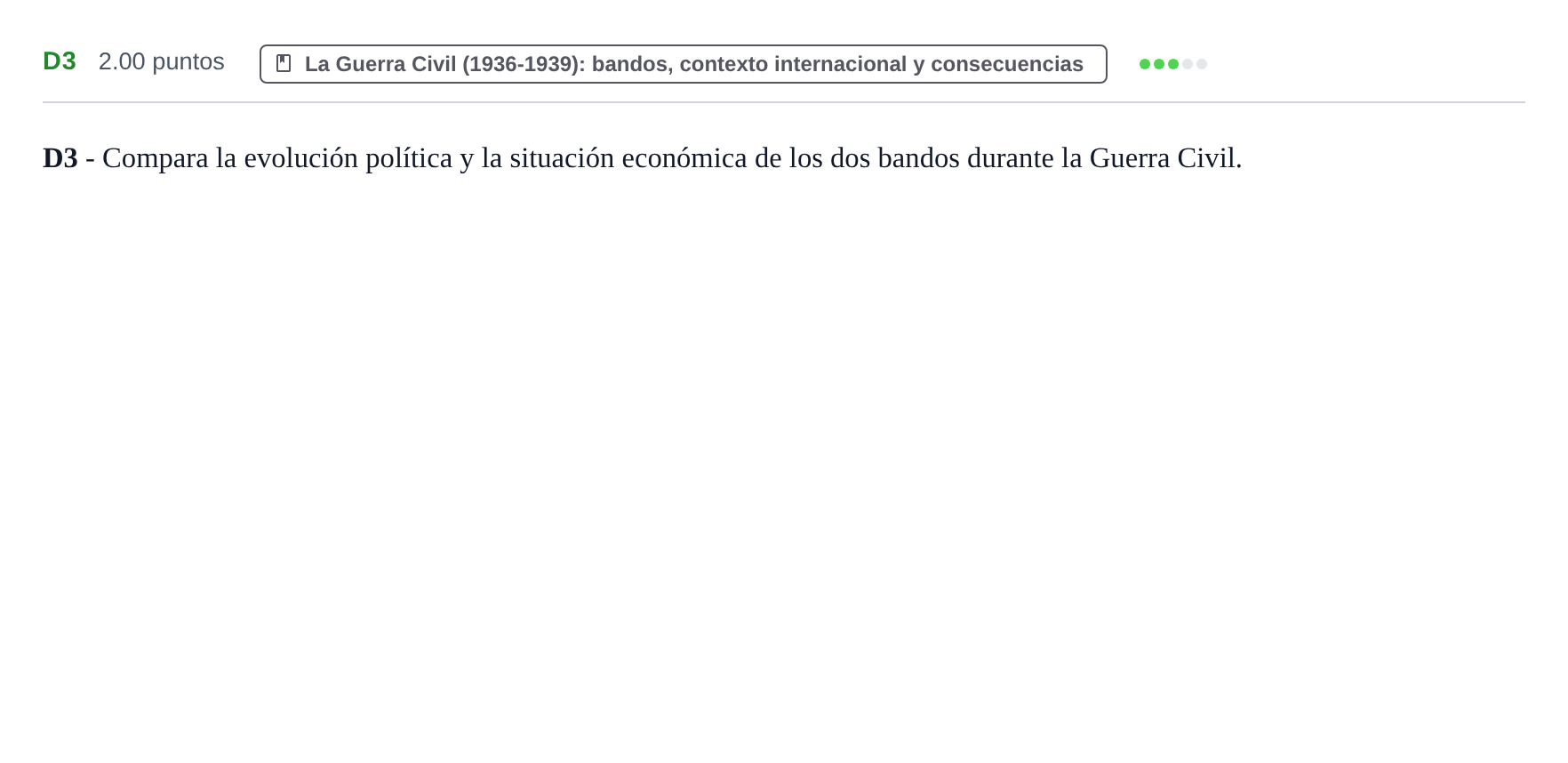 Enunciado: Ejercicio D3 · Historia de España PAU Castilla y León Ordinaria 2023