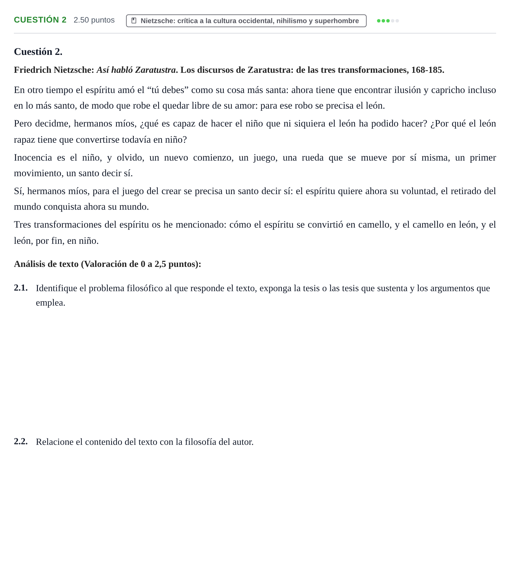 Enunciado: Cuestión 2 · Historia de la Filosofía PAU Castilla y León Ordinaria 2023