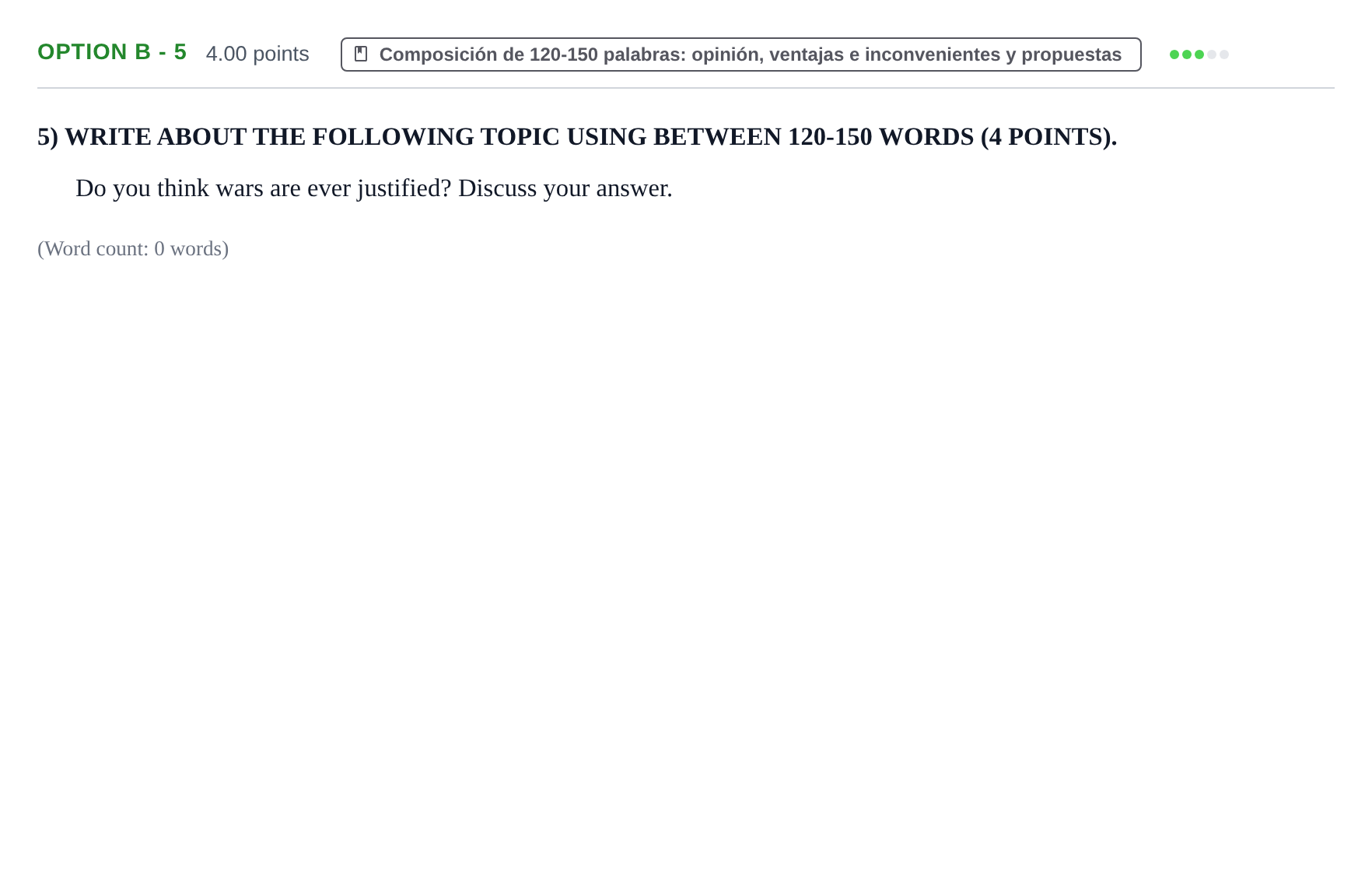 Enunciado: Ejercicio Option B - 5 · Inglés PAU Castilla y León Extraordinaria 2023