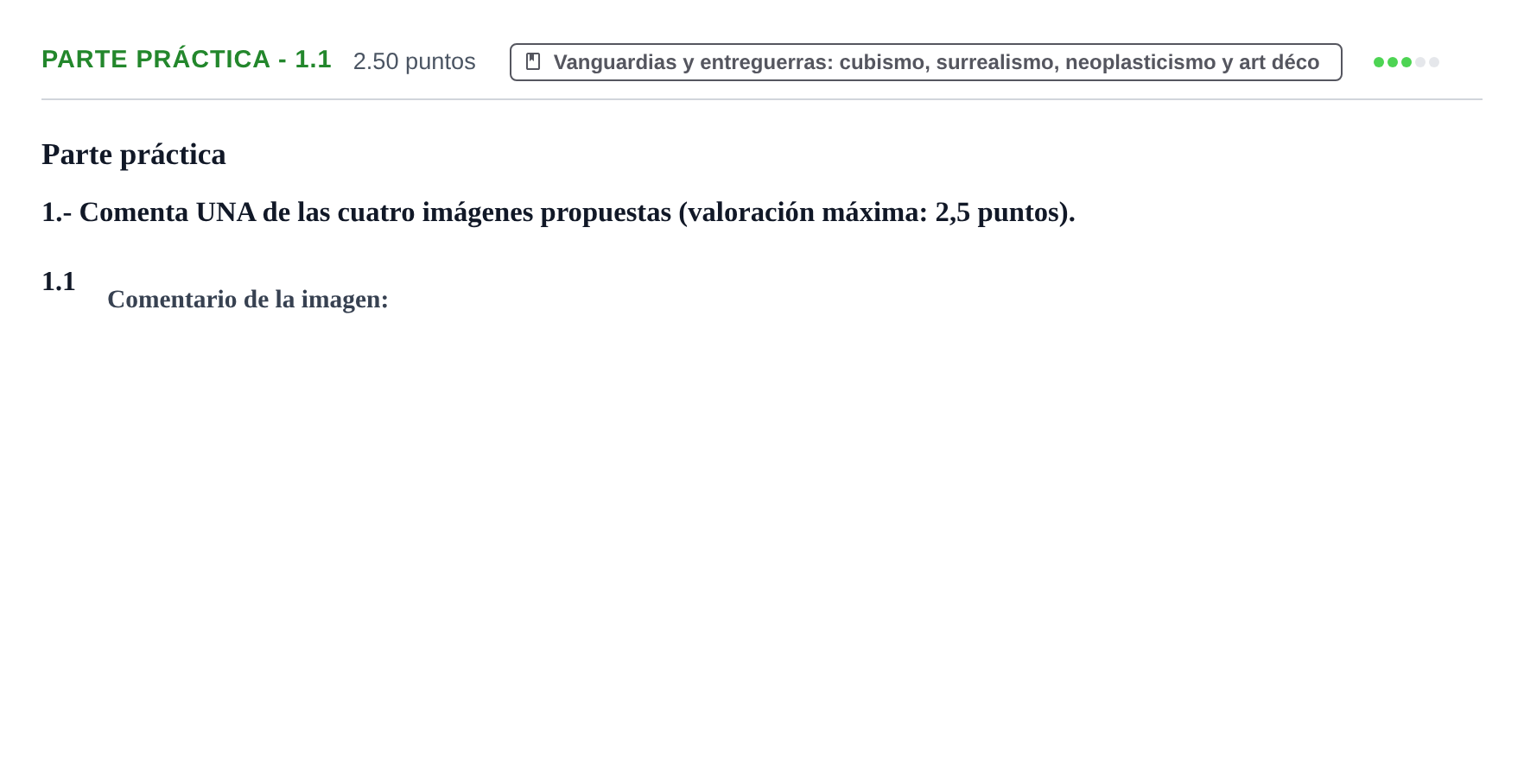 Enunciado: Ejercicio Parte práctica - 1.1 · Fundamentos Artísticos PAU Castilla y León Ordinaria 2023