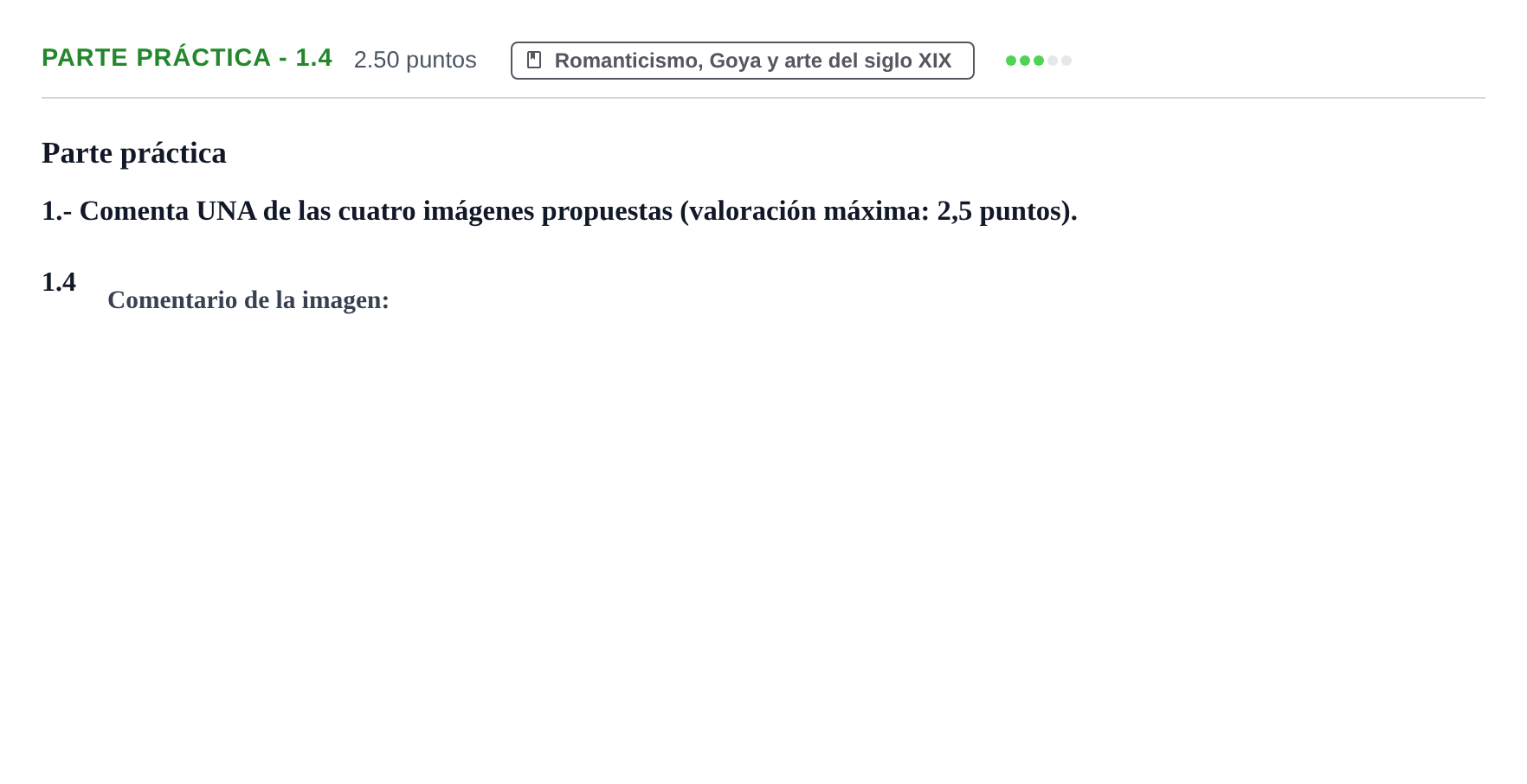 Enunciado: Ejercicio Parte práctica - 1.4 · Fundamentos Artísticos PAU Castilla y León Ordinaria 2023