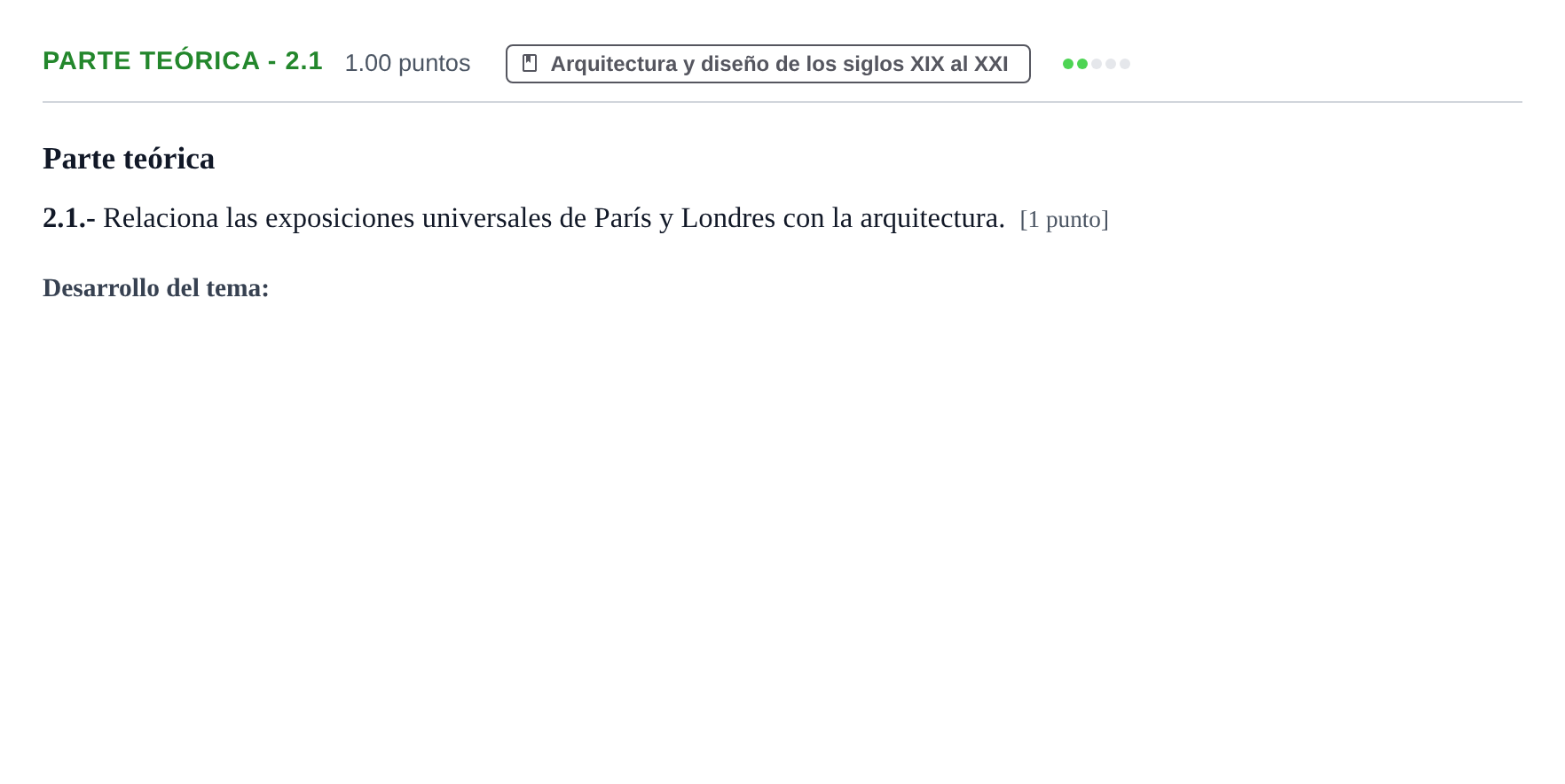 Enunciado: Ejercicio Parte teórica - 2.1 · Fundamentos Artísticos PAU Castilla y León Ordinaria 2023