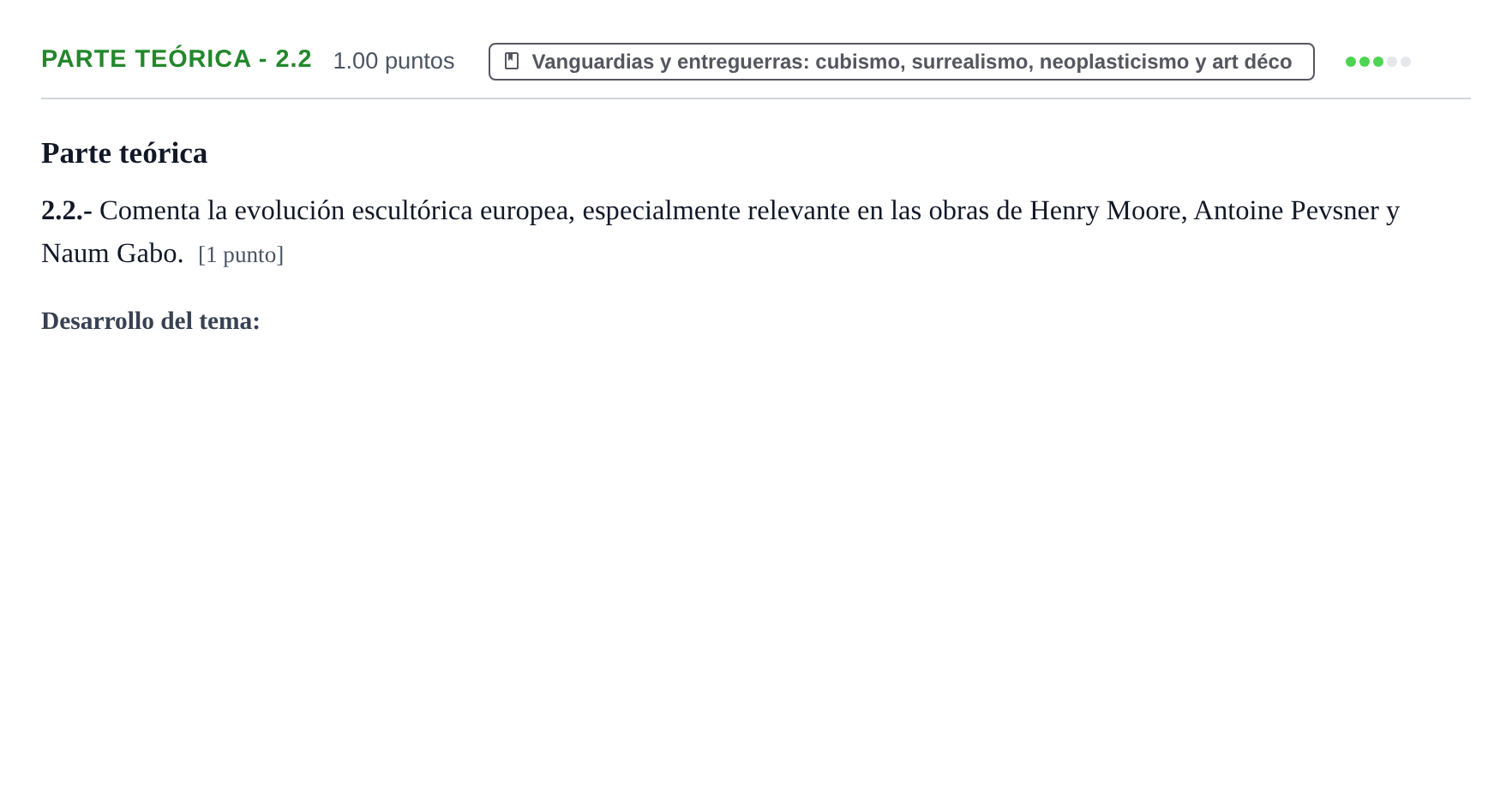 Enunciado: Ejercicio Parte teórica - 2.2 · Fundamentos Artísticos PAU Castilla y León Ordinaria 2023