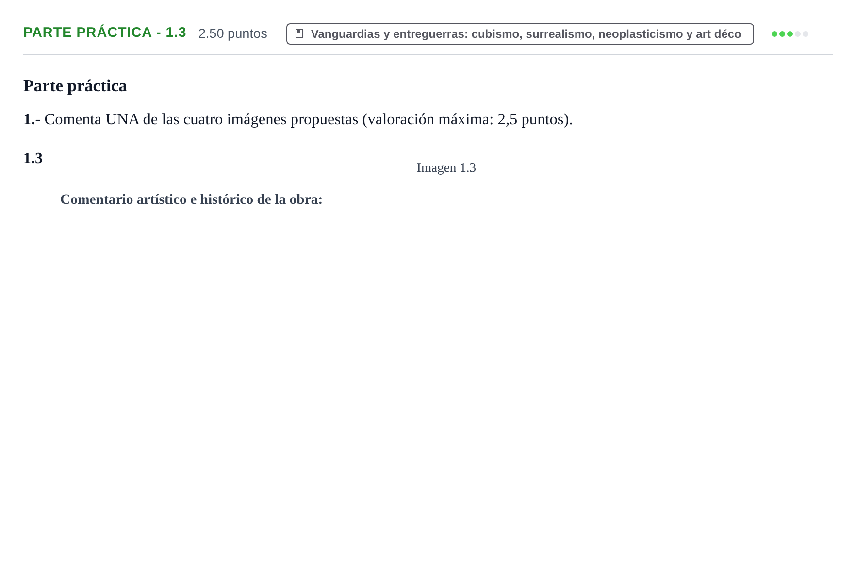 Enunciado: Ejercicio Parte práctica - 1.3 · Fundamentos Artísticos PAU Castilla y León Extraordinaria 2023