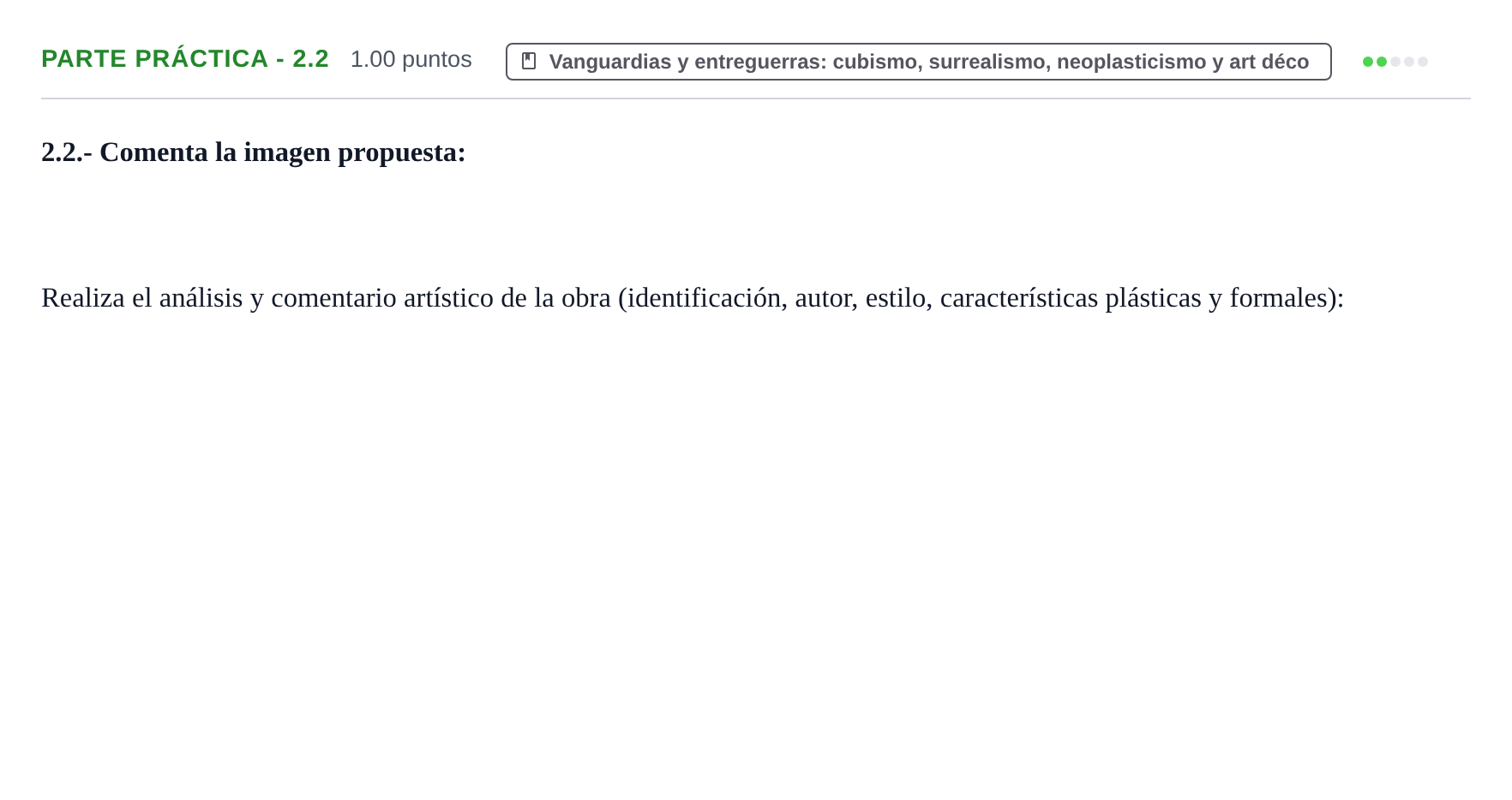 Enunciado: Ejercicio Parte práctica - 2.2 · Fundamentos Artísticos PAU Castilla y León Extraordinaria 2023
