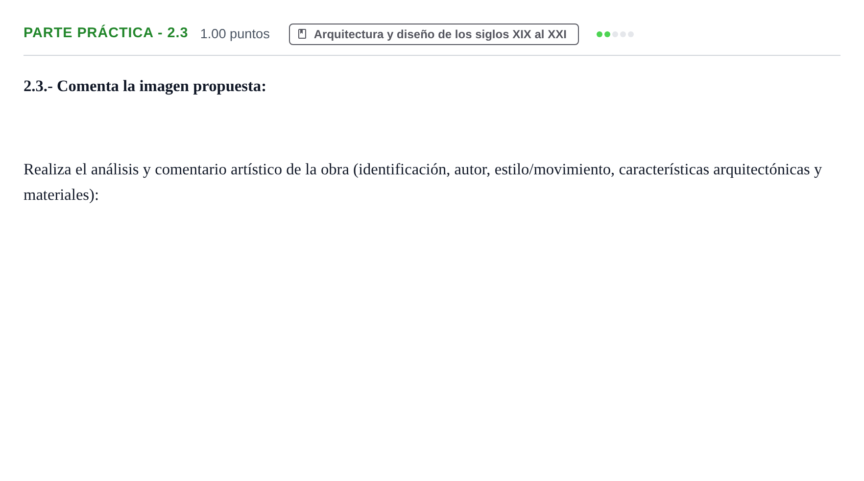 Enunciado: Ejercicio Parte práctica - 2.3 · Fundamentos Artísticos PAU Castilla y León Extraordinaria 2023