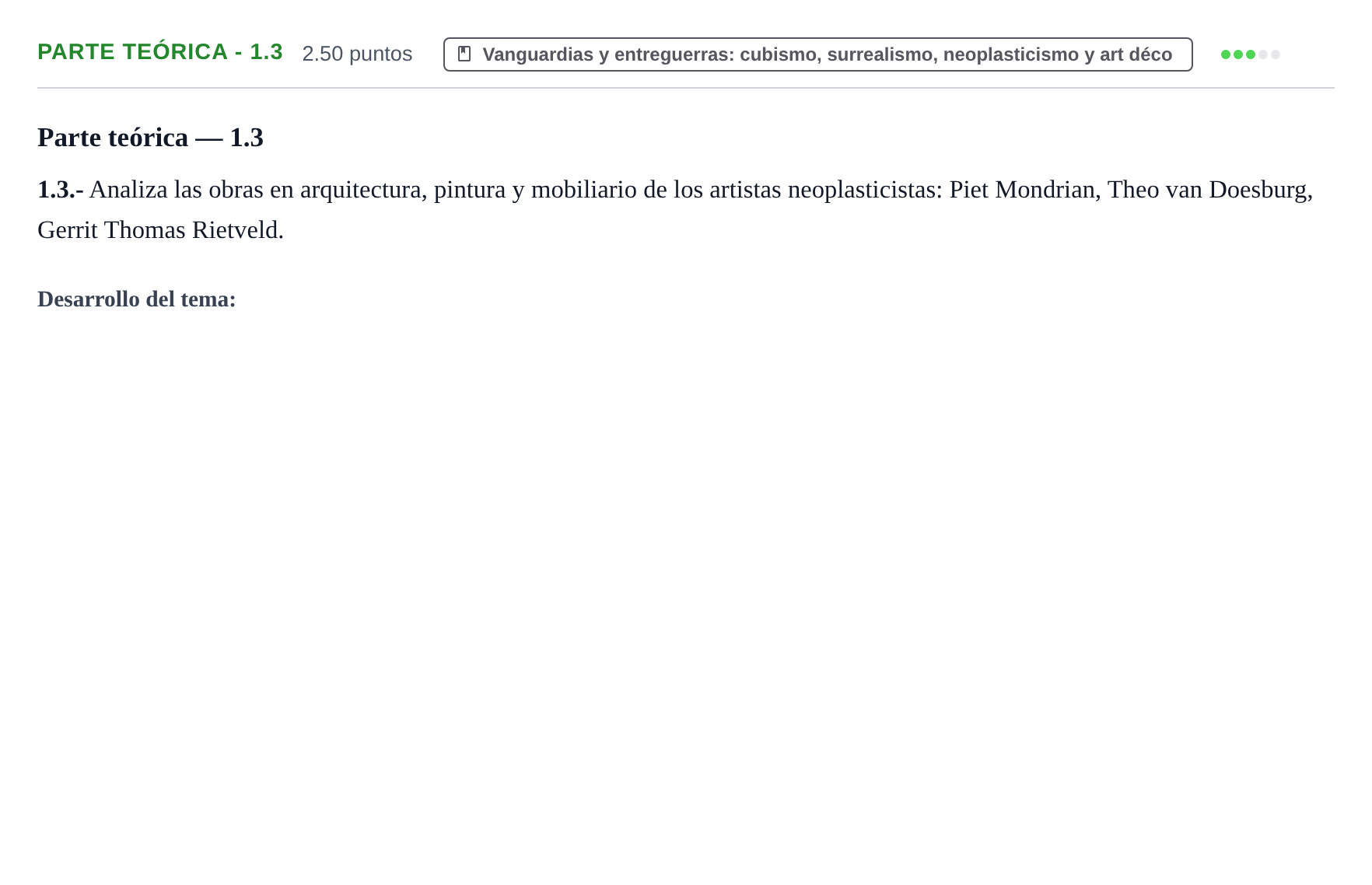 Enunciado: Ejercicio Parte teórica - 1.3 · Fundamentos Artísticos PAU Castilla y León Extraordinaria 2023