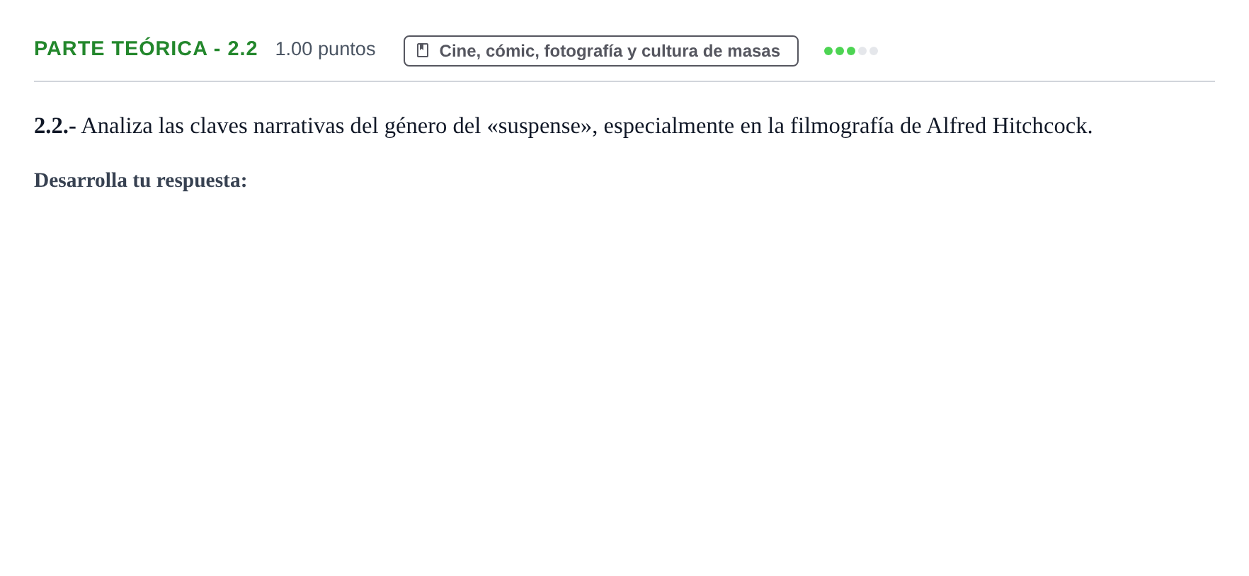 Enunciado: Ejercicio Parte teórica - 2.2 · Fundamentos Artísticos PAU Castilla y León Extraordinaria 2023