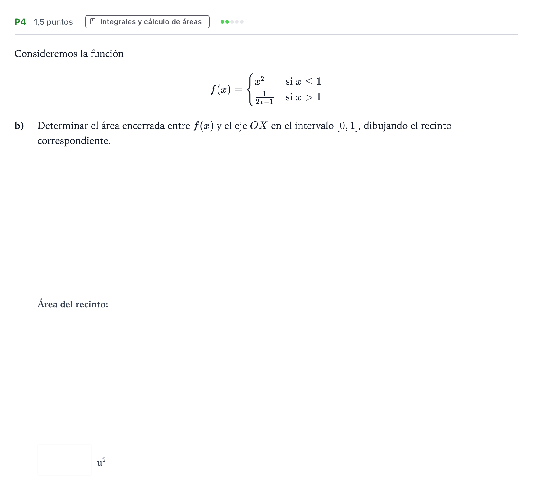 Enunciado: Ejercicio P4 - Integrales · Matemáticas aplicadas a las Ciencias Sociales II PAU Castilla y León Ordinaria 2023