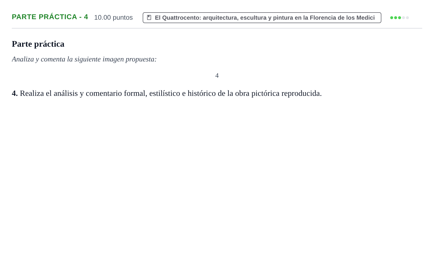 Enunciado: Ejercicio Parte práctica - 4 · Historia del Arte PAU Castilla y León Ordinaria 2023