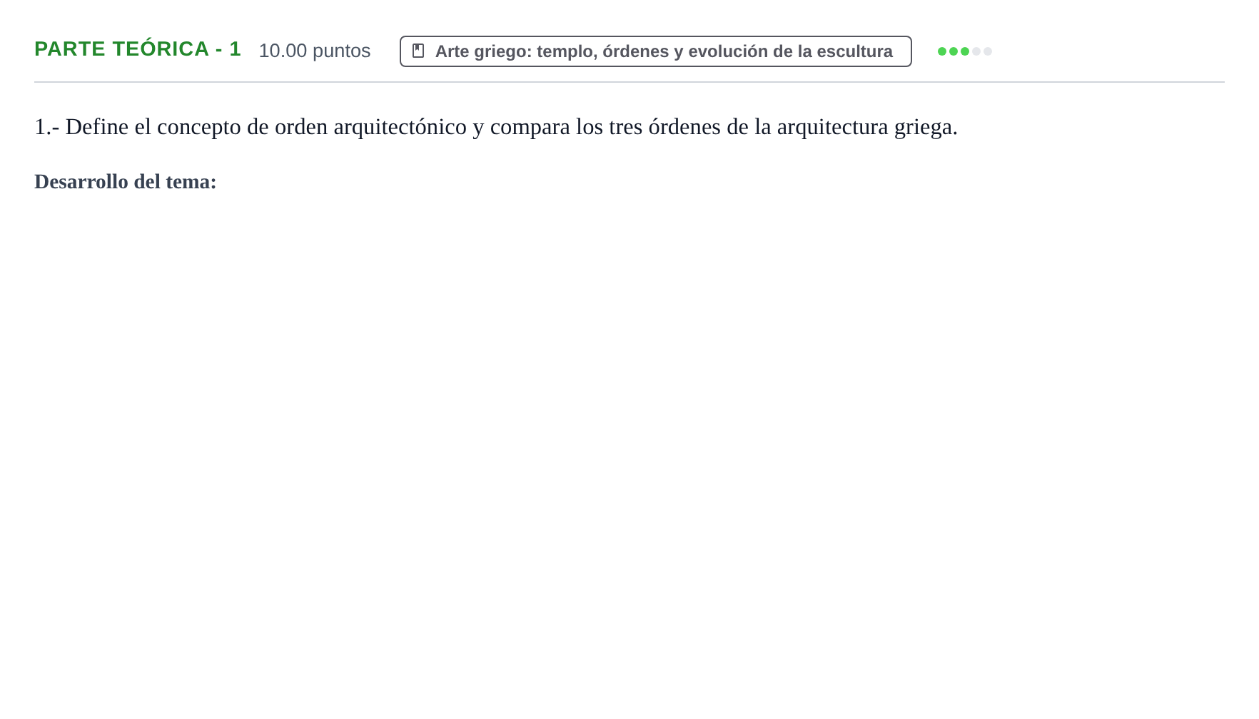 Enunciado: Ejercicio Parte teórica - 1 · Historia del Arte PAU Castilla y León Ordinaria 2023