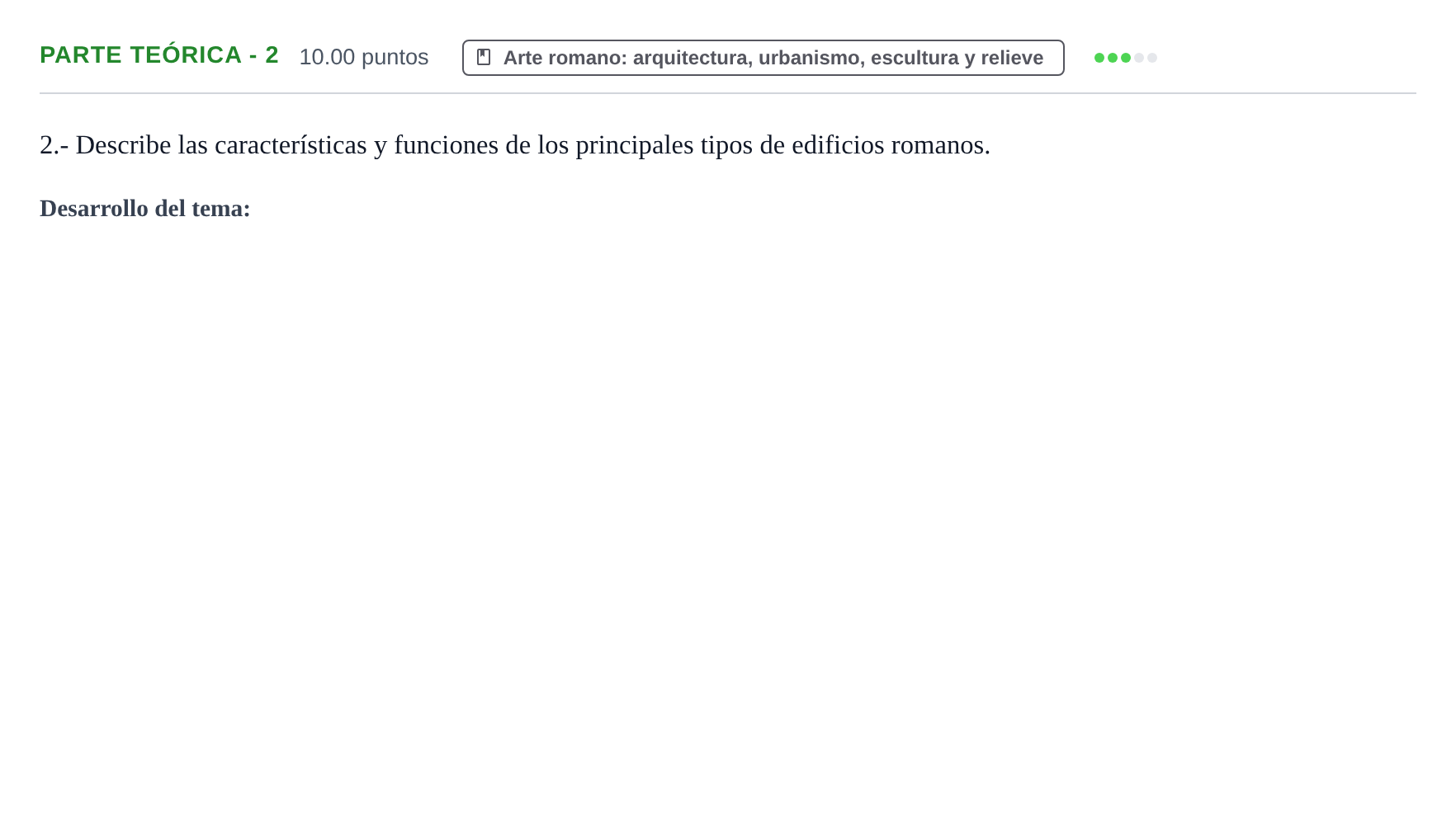 Enunciado: Ejercicio Parte teórica - 2 · Historia del Arte PAU Castilla y León Ordinaria 2023