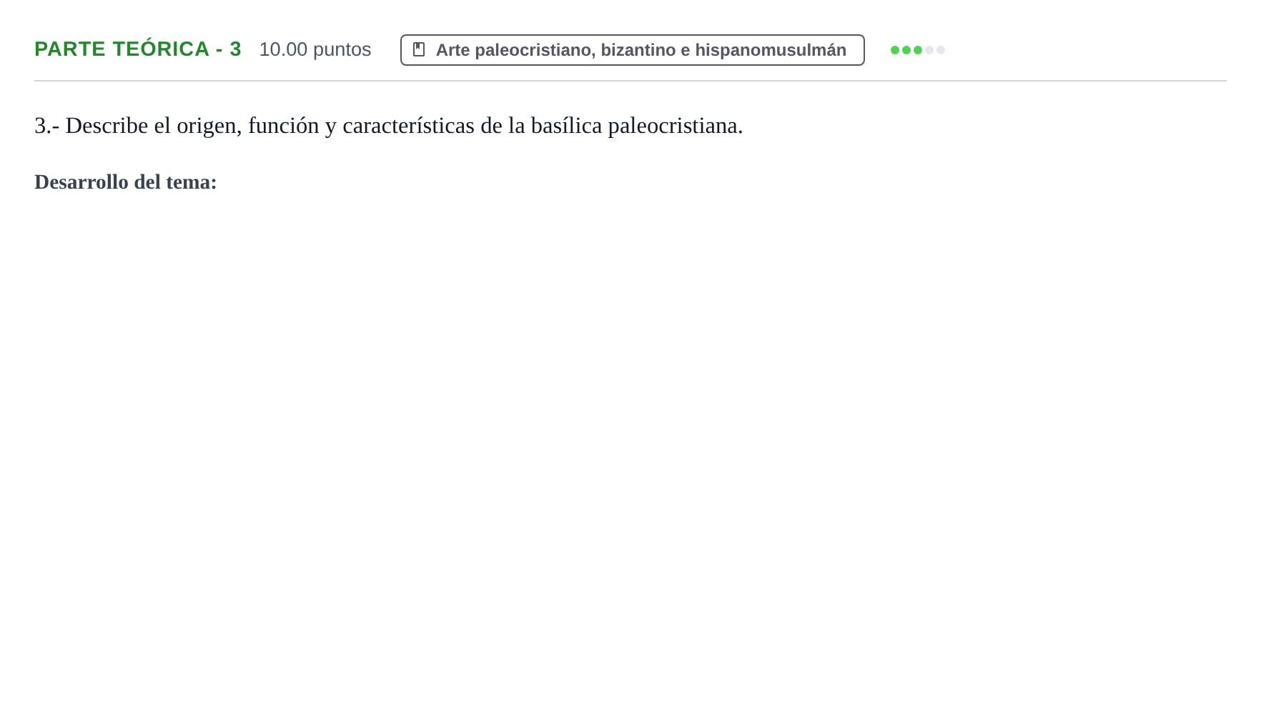 Enunciado: Ejercicio Parte teórica - 3 · Historia del Arte PAU Castilla y León Ordinaria 2023