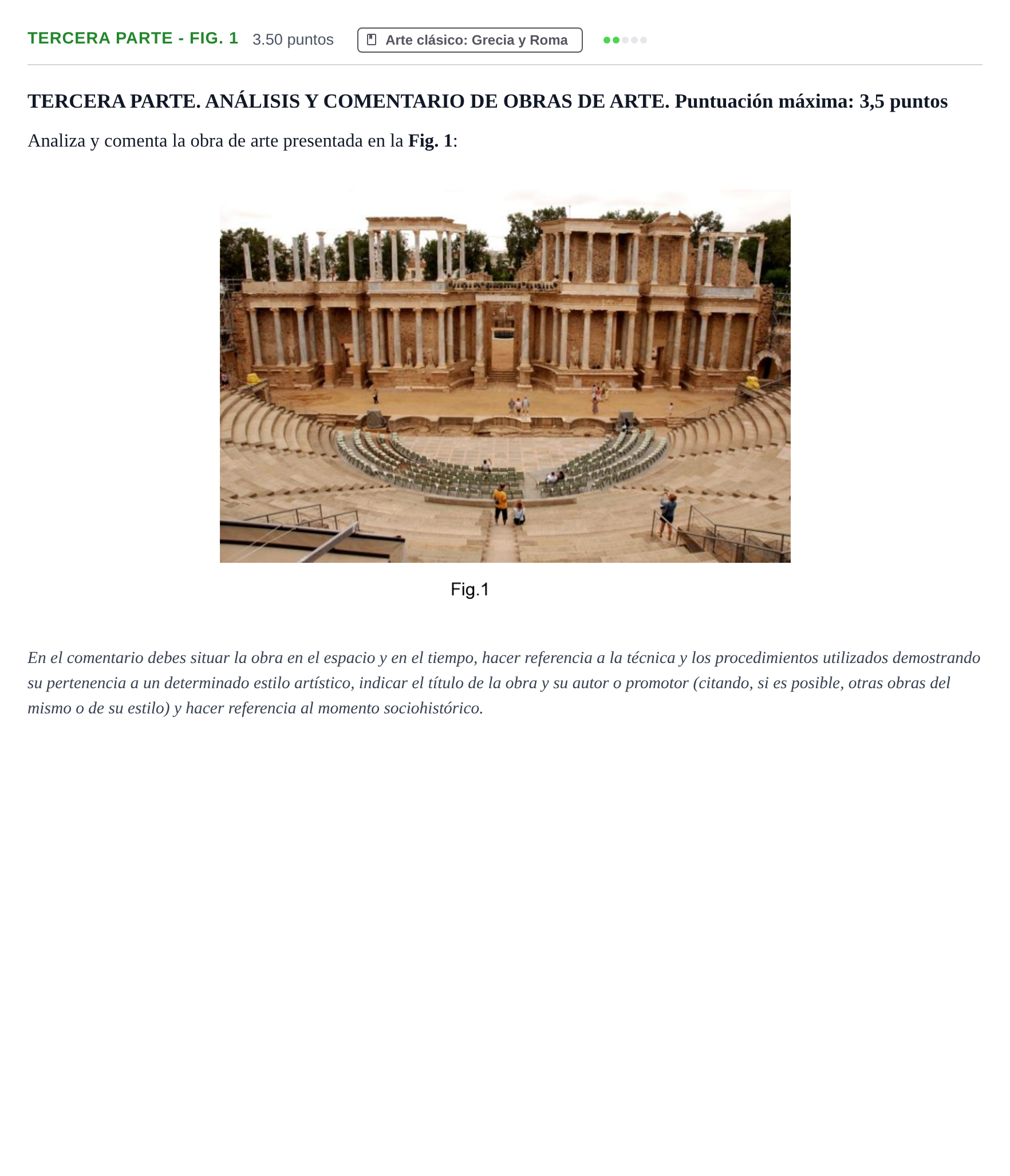 Enunciado: Ejercicio Tercera parte - Fig. 1 · Historia del Arte PAU Castilla-La Mancha Ordinaria 2024