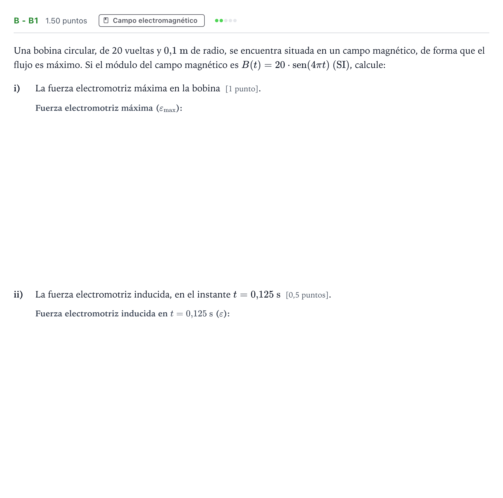 Enunciado: Ejercicio B - b1 · Física PAU Andalucía Extraordinaria Suplente 2 2025