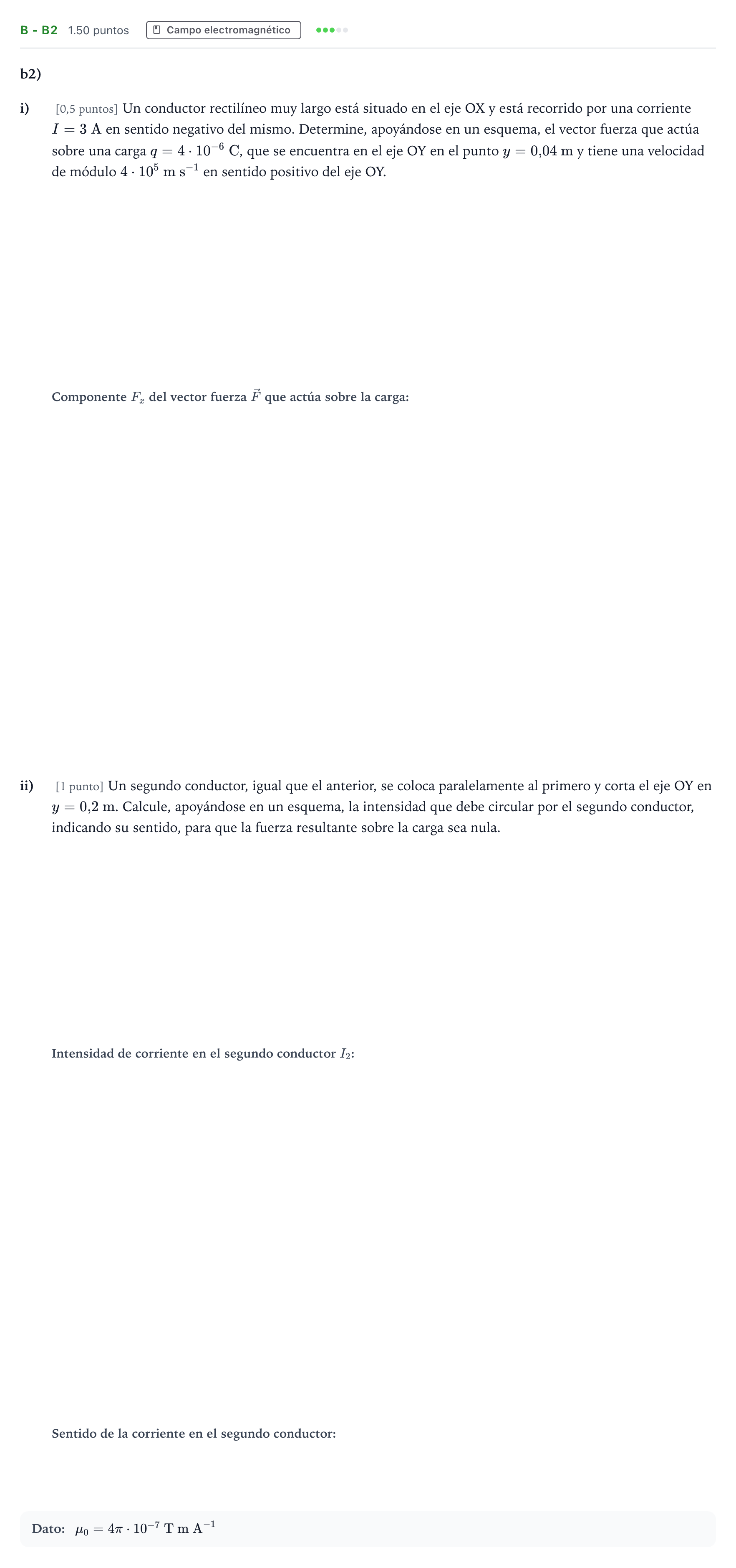 Enunciado: Ejercicio B - b2 · Física PAU Andalucía Extraordinaria Suplente 2 2025