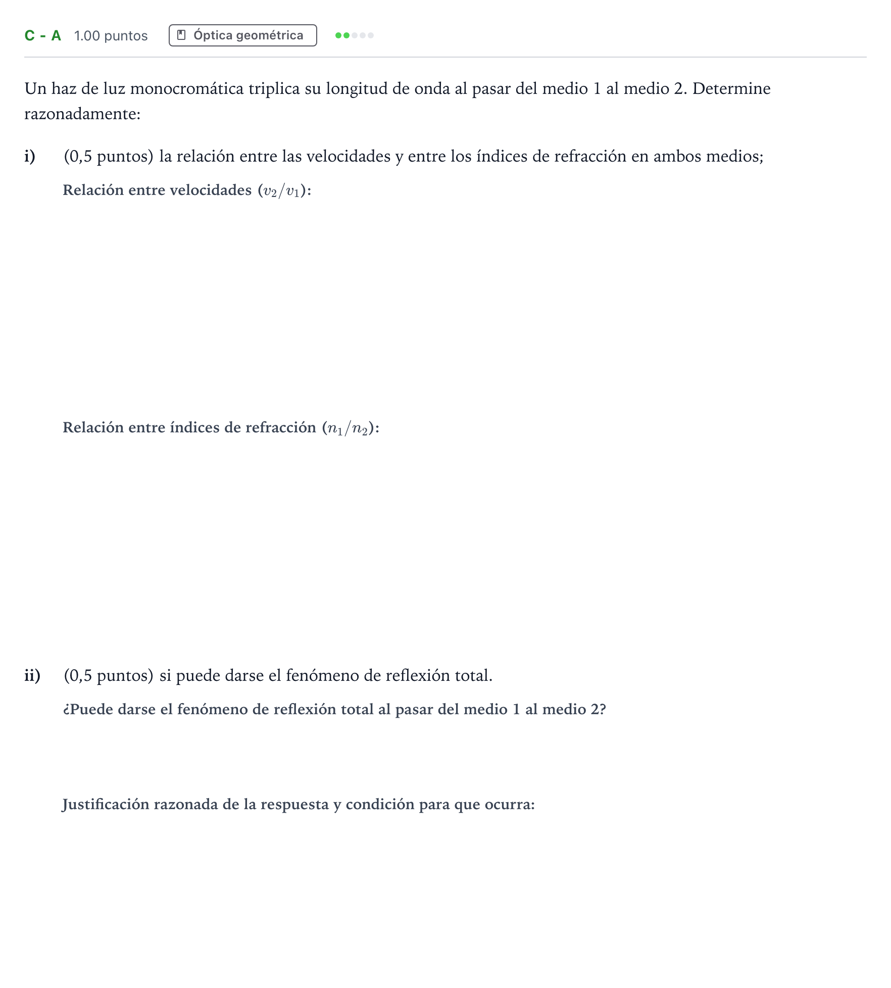 Enunciado: Ejercicio C - a · Física PAU Andalucía Extraordinaria Suplente 2 2025