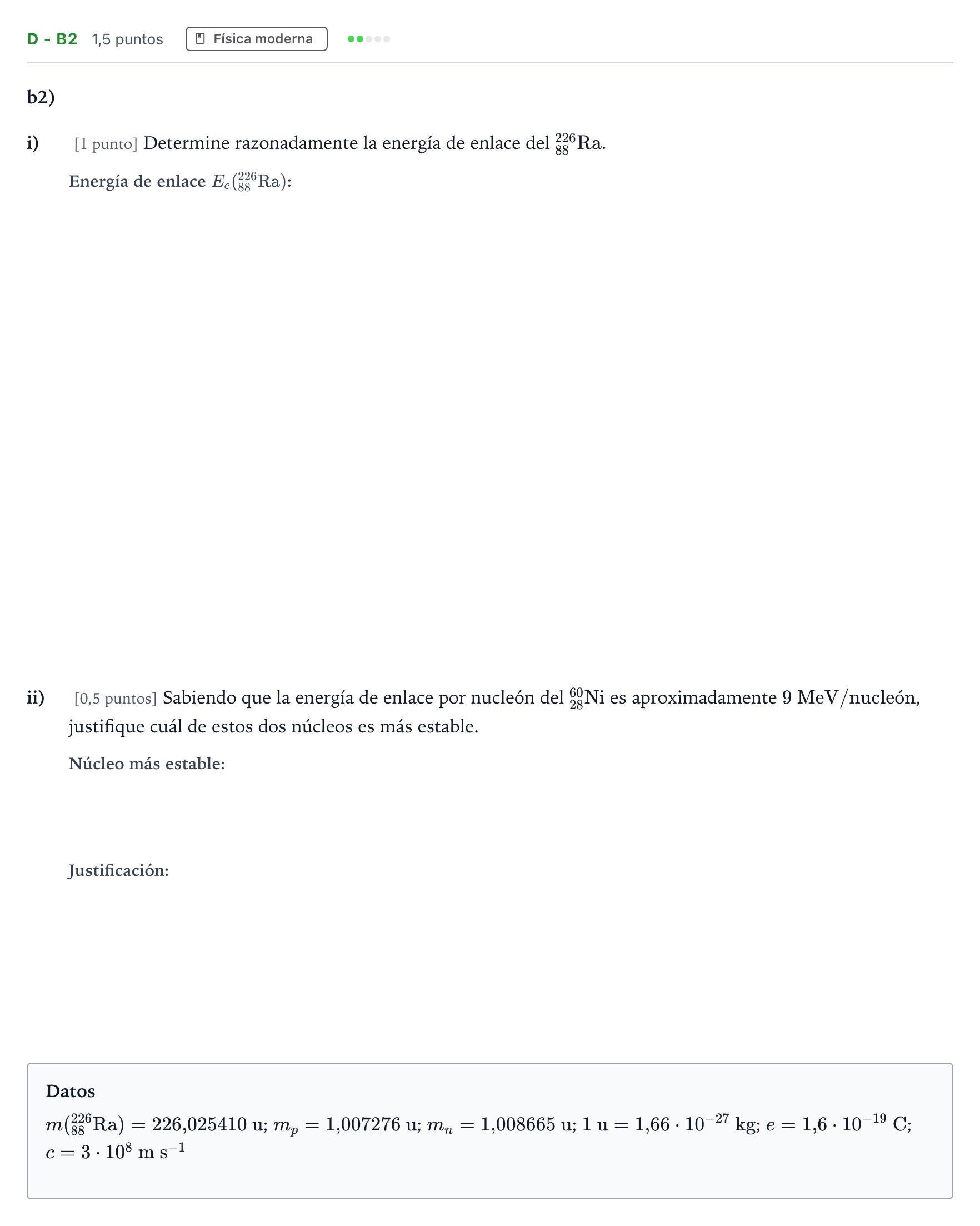 Enunciado: Ejercicio D - b2 · Física PAU Andalucía Extraordinaria Suplente 2 2025