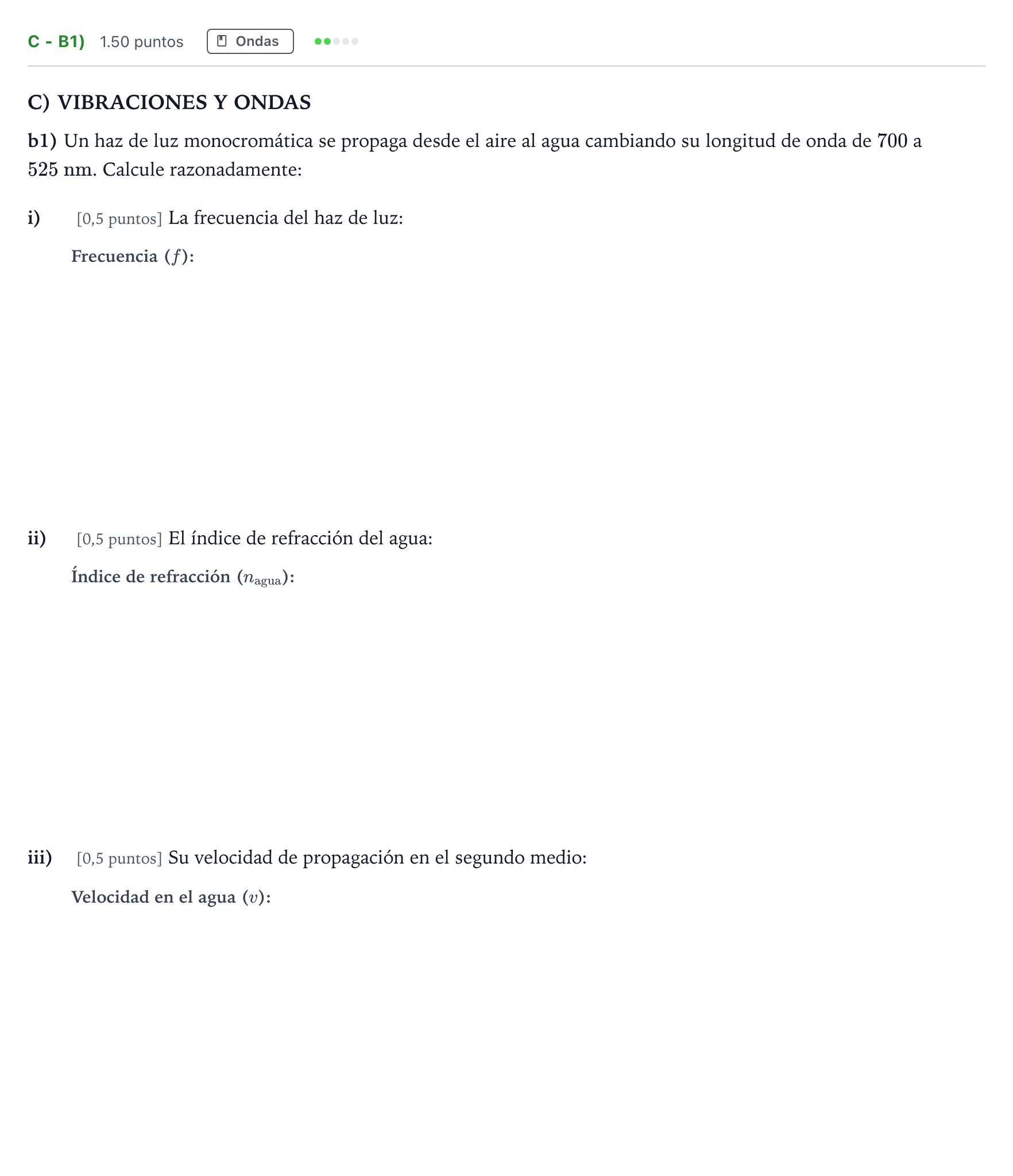 Enunciado: Ejercicio C - b1) · Física PAU Andalucía Extraordinaria Titular 2025