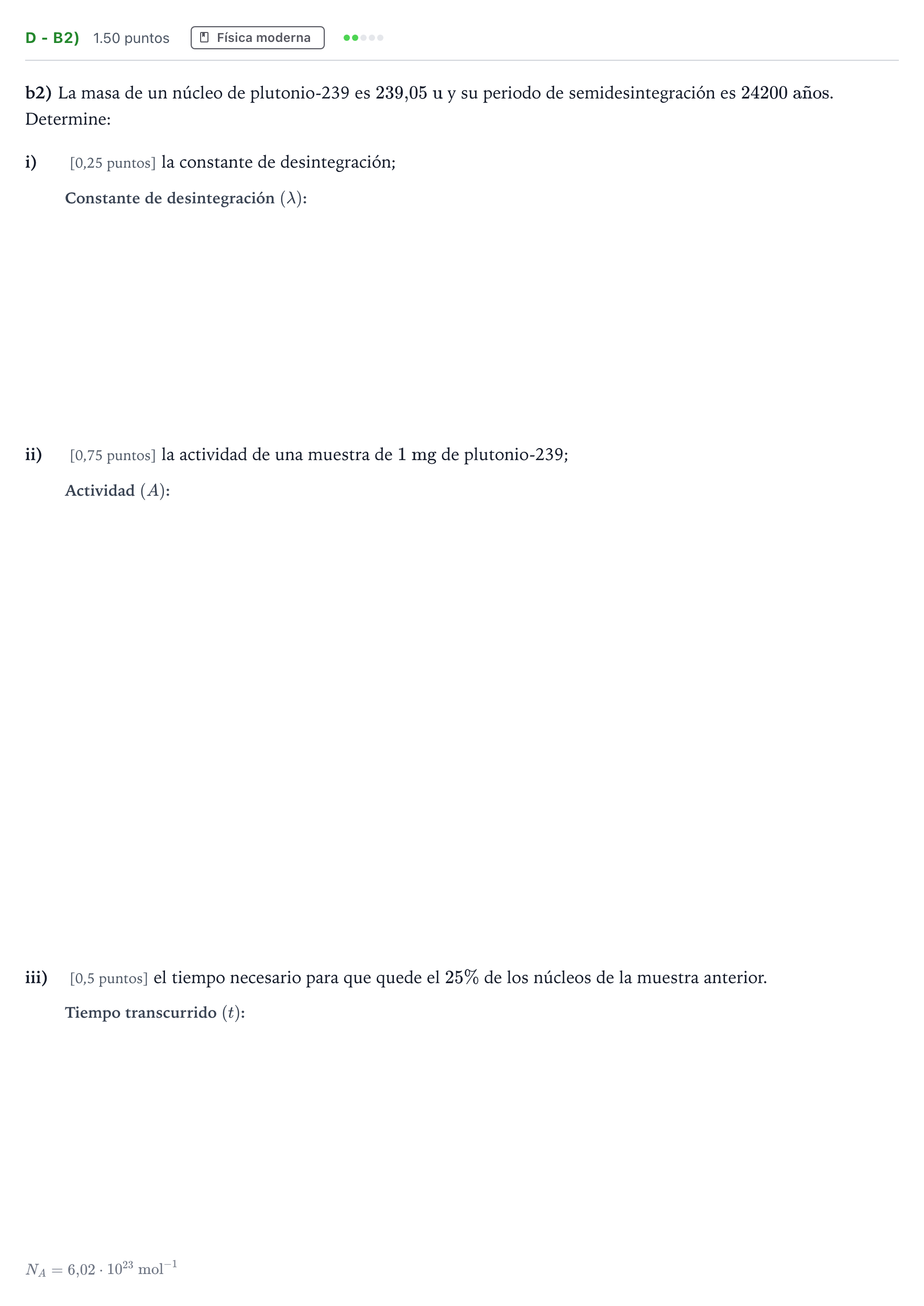 Enunciado: Ejercicio D - b2) · Física PAU Andalucía Extraordinaria Titular 2025