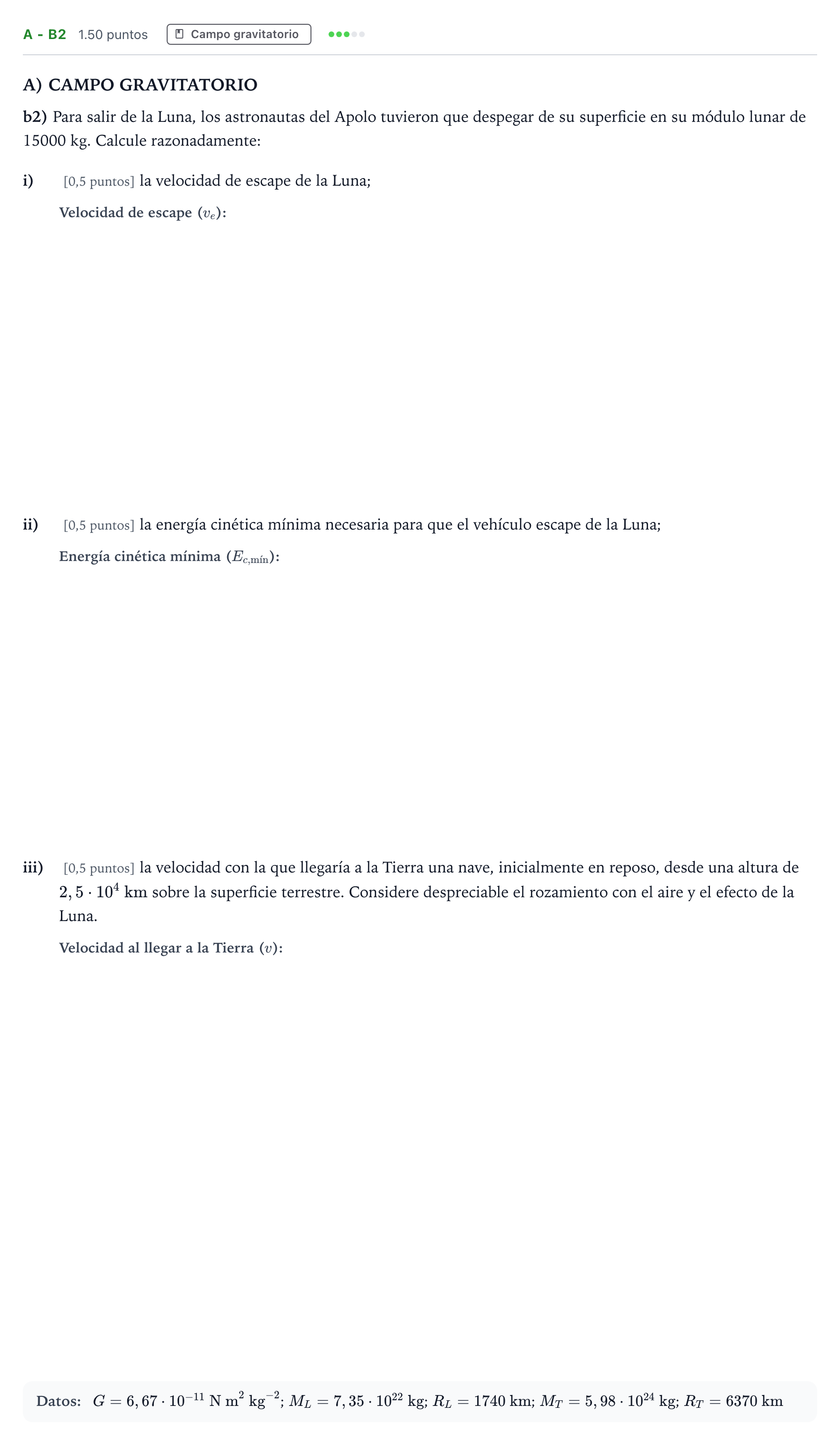 Enunciado: Ejercicio A - b2 · Física PAU Andalucía Ordinaria Suplente 1 2025