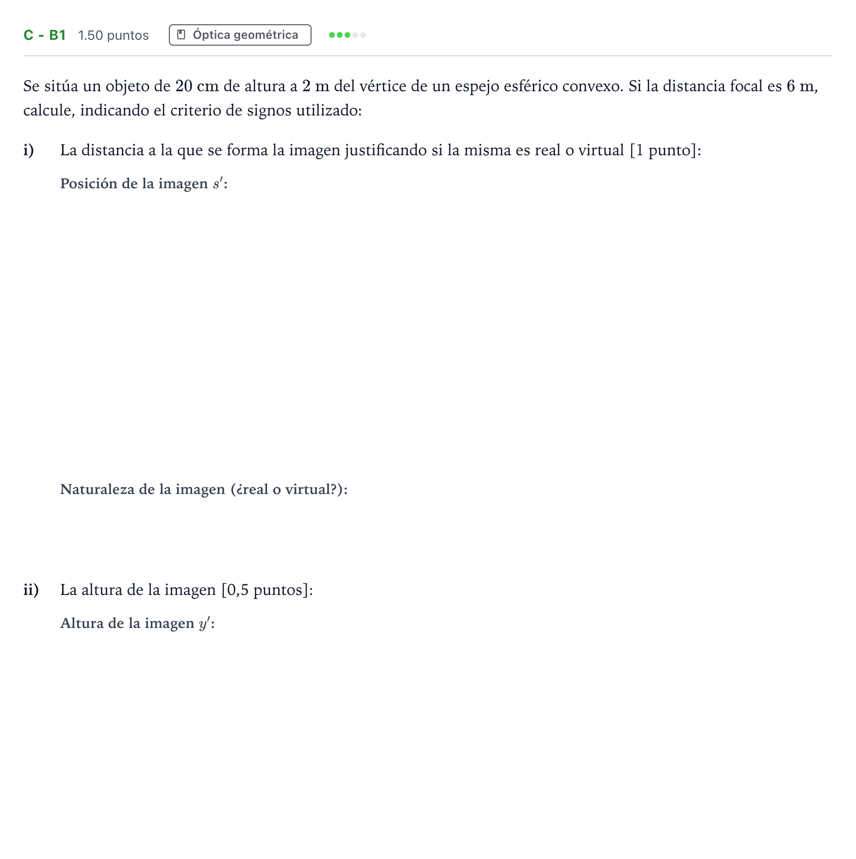 Enunciado: Ejercicio C - b1 · Física PAU Andalucía Ordinaria Suplente 1 2025