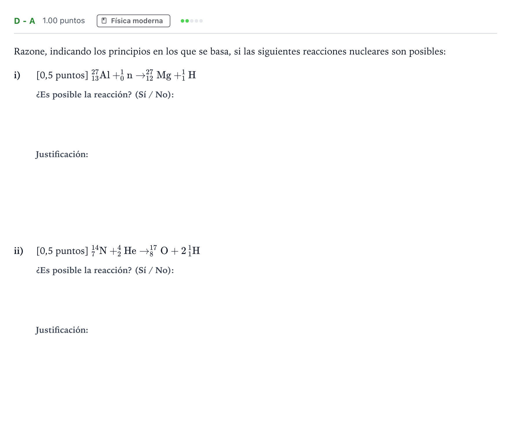 Enunciado: Ejercicio D - a · Física PAU Andalucía Ordinaria Suplente 1 2025