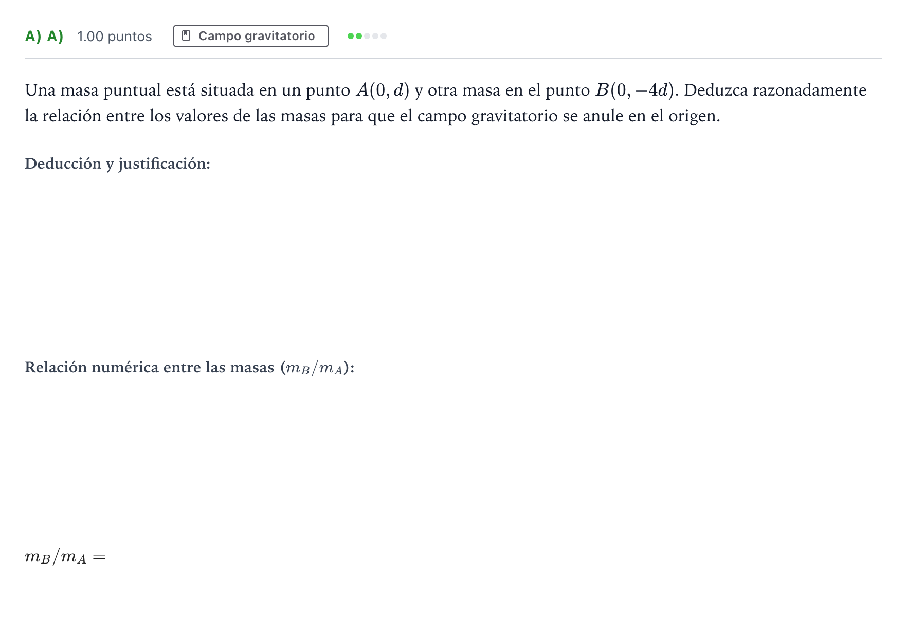 Enunciado: Ejercicio A) a) · Física PAU Andalucía Ordinaria Suplente 2 2025