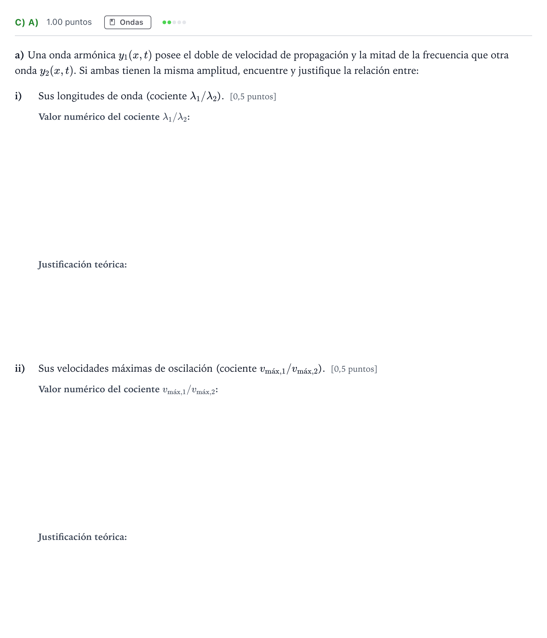 Enunciado: Ejercicio C) a) · Física PAU Andalucía Ordinaria Suplente 2 2025