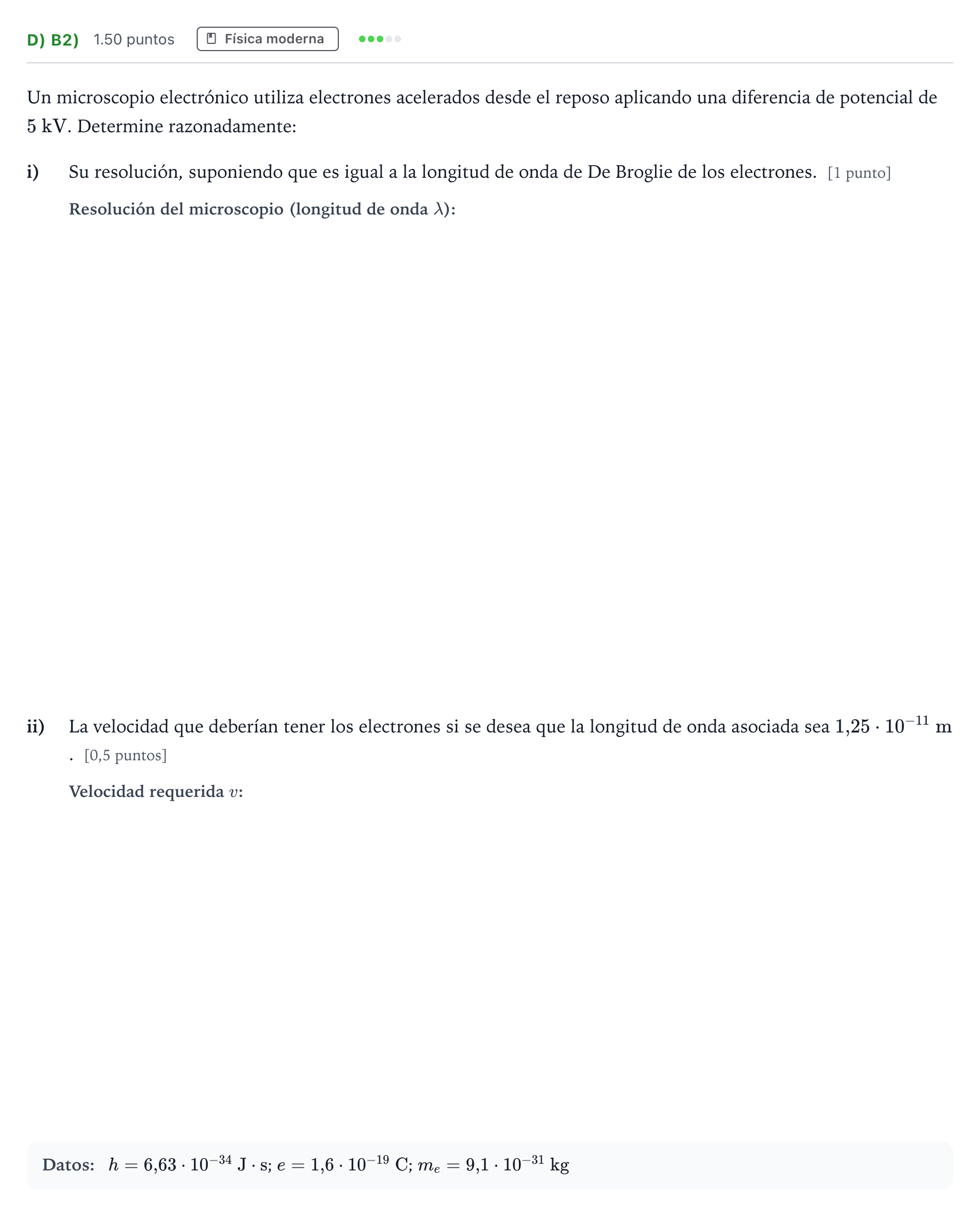 Enunciado: Ejercicio D) b2) · Física PAU Andalucía Ordinaria Suplente 2 2025