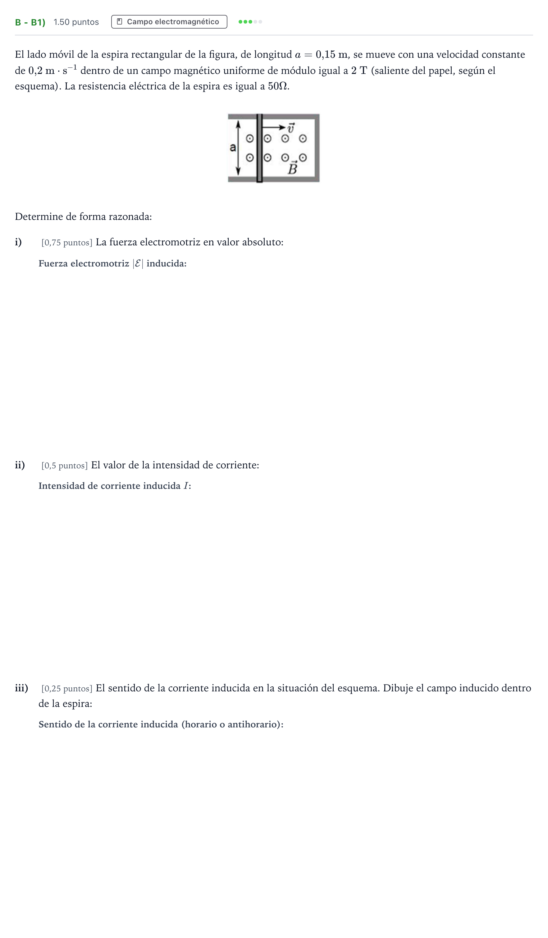 Enunciado: Ejercicio B - b1) · Física PAU Andalucía Ordinaria Titular 2025