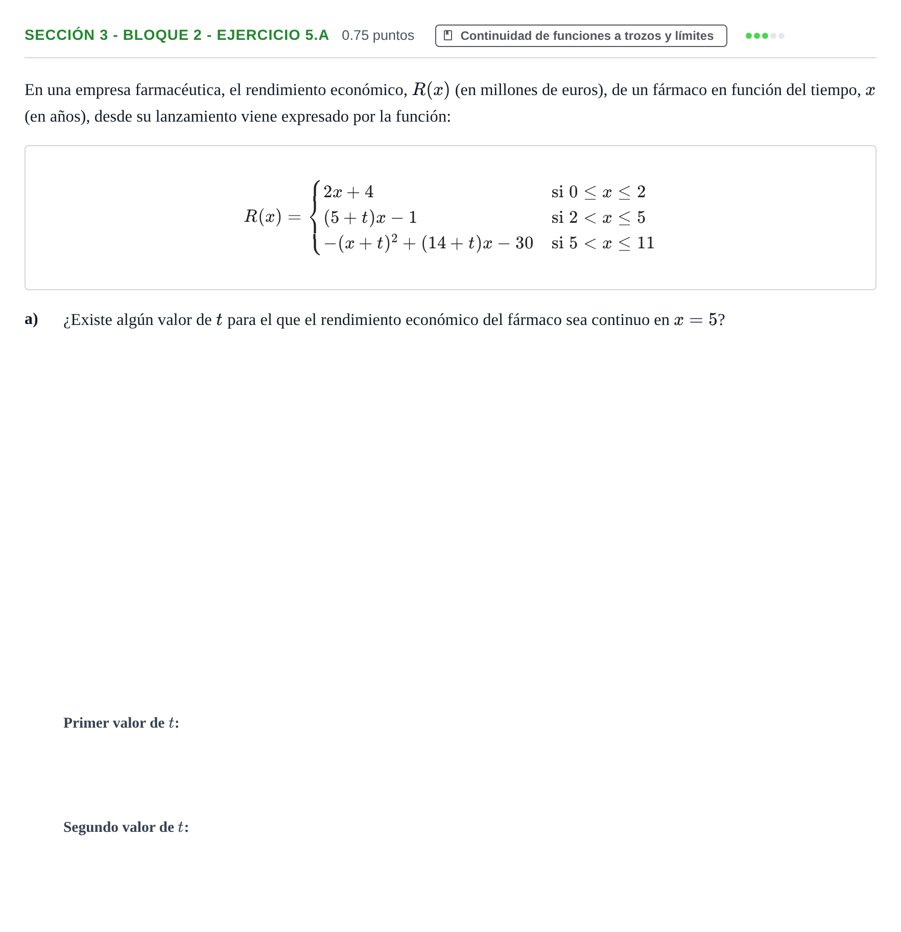 Enunciado: Ejercicio Sección 3 - Bloque 2 - Ejercicio 5.a · Matemáticas aplicadas a las Ciencias Sociales II PAU Castilla-La Mancha Extraordinaria 2024