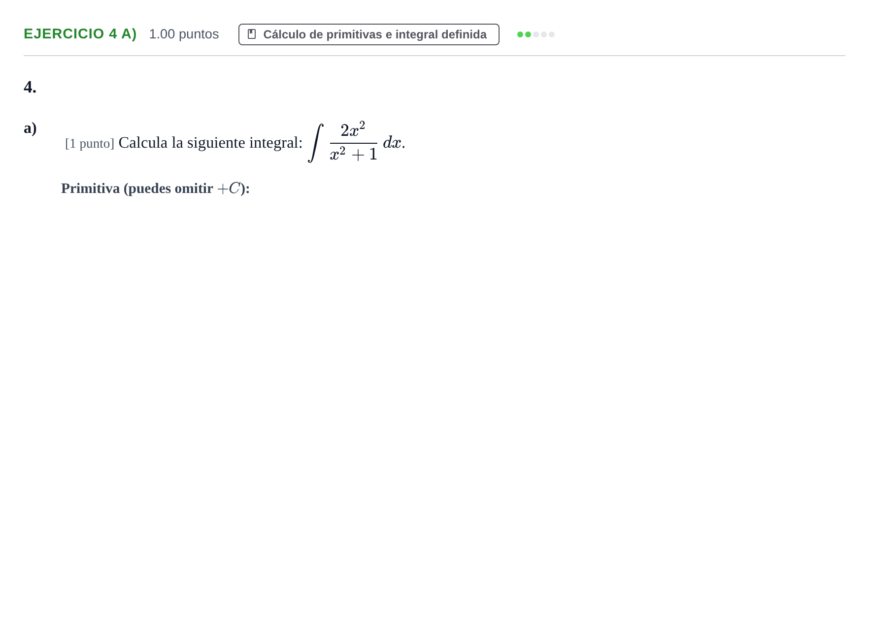 Enunciado: Ejercicio 4 a) · Matemáticas II PAU Castilla-La Mancha Extraordinaria 2024