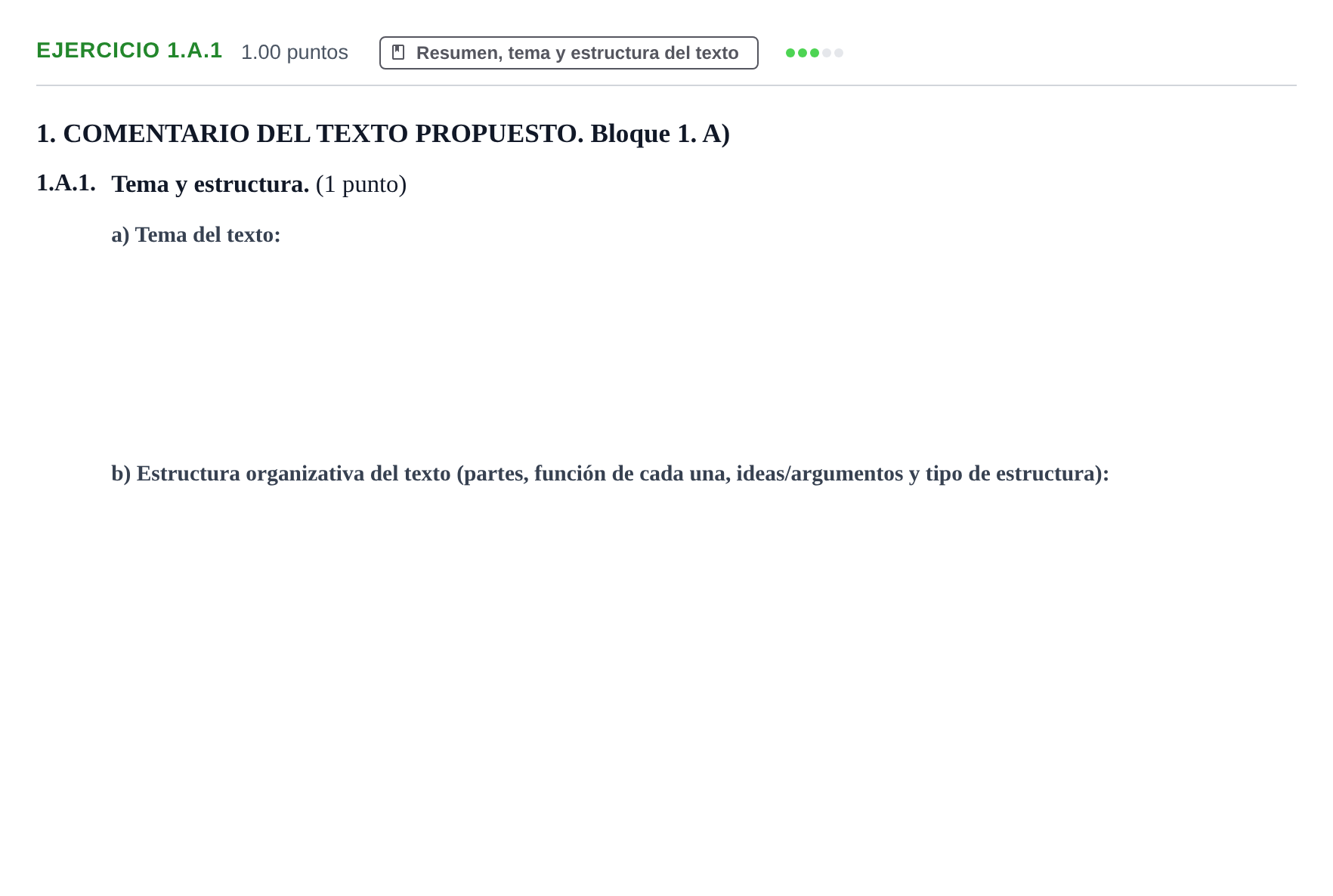 Enunciado: Ejercicio 1.A.1 · Lengua Castellana y Literatura II PAU Castilla-La Mancha Extraordinaria 2024