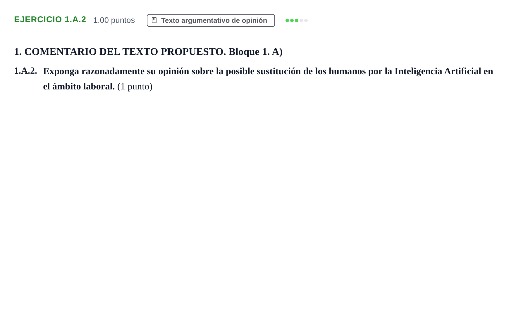 Enunciado: Ejercicio 1.A.2 · Lengua Castellana y Literatura II PAU Castilla-La Mancha Extraordinaria 2024