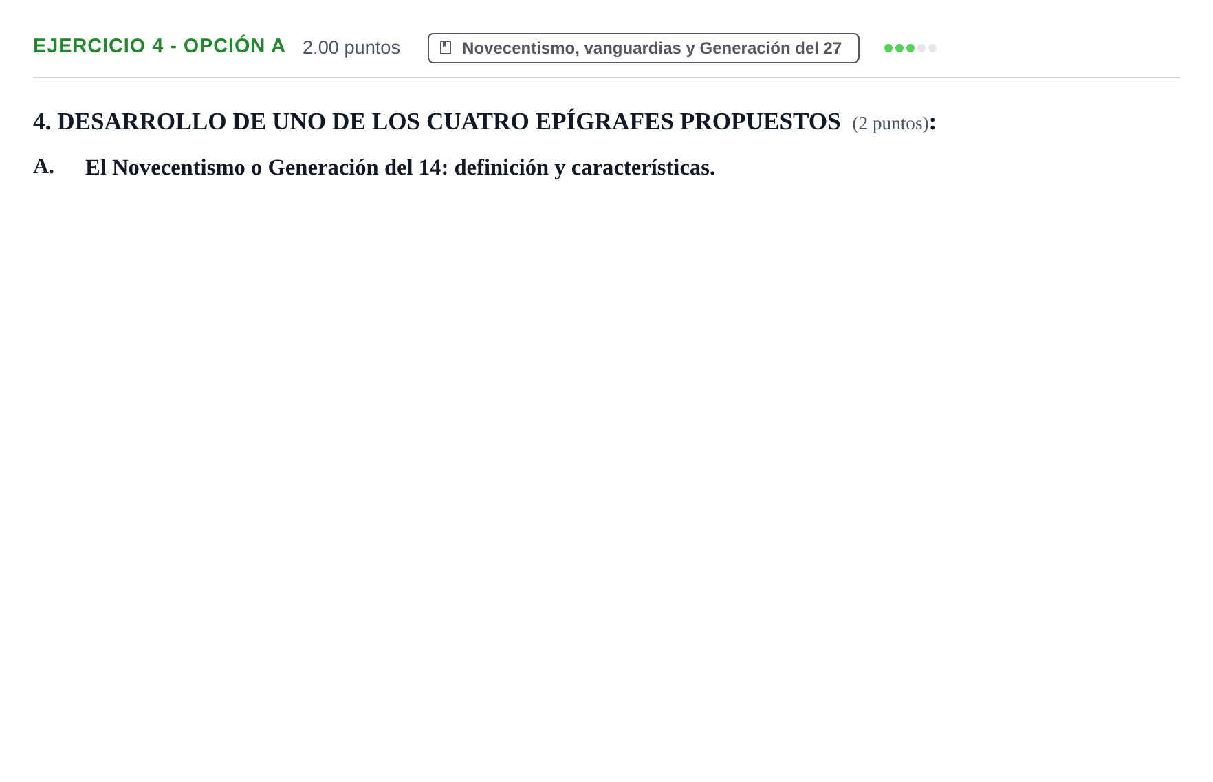 Enunciado: Ejercicio 4 - Opción A · Lengua Castellana y Literatura II PAU Castilla-La Mancha Extraordinaria 2024