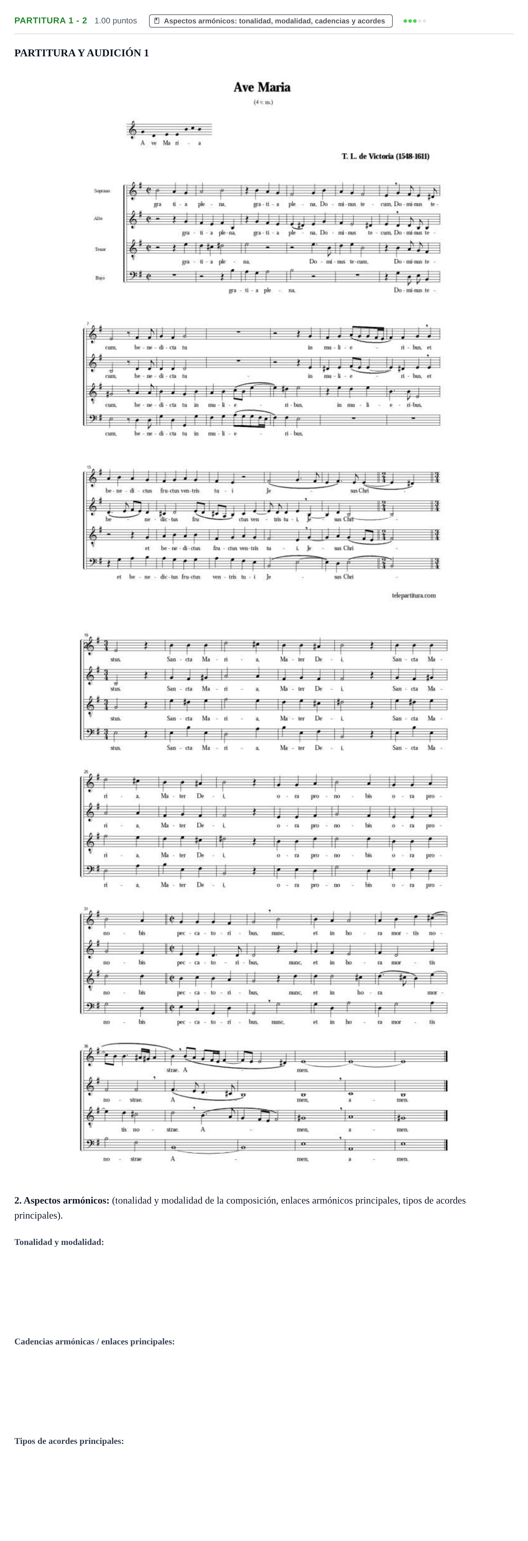 Enunciado: Ejercicio Partitura 1 - 2 · Análisis Musical II PAU Castilla-La Mancha Extraordinaria 2024