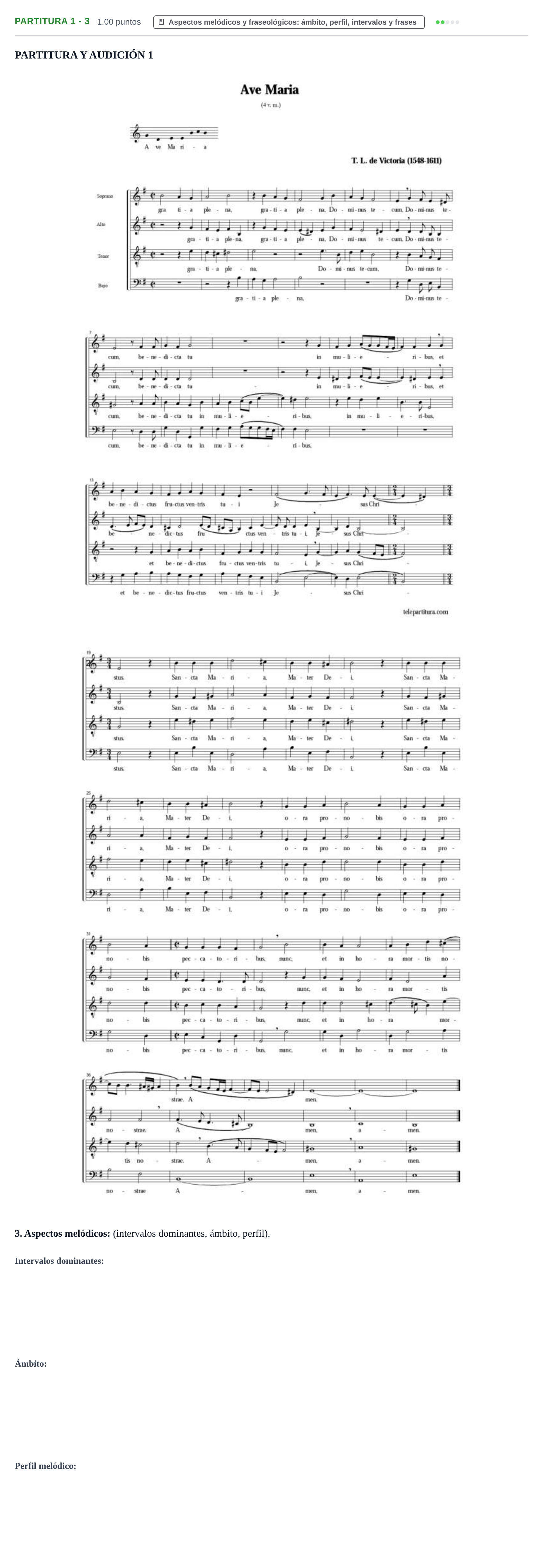 Enunciado: Ejercicio Partitura 1 - 3 · Análisis Musical II PAU Castilla-La Mancha Extraordinaria 2024