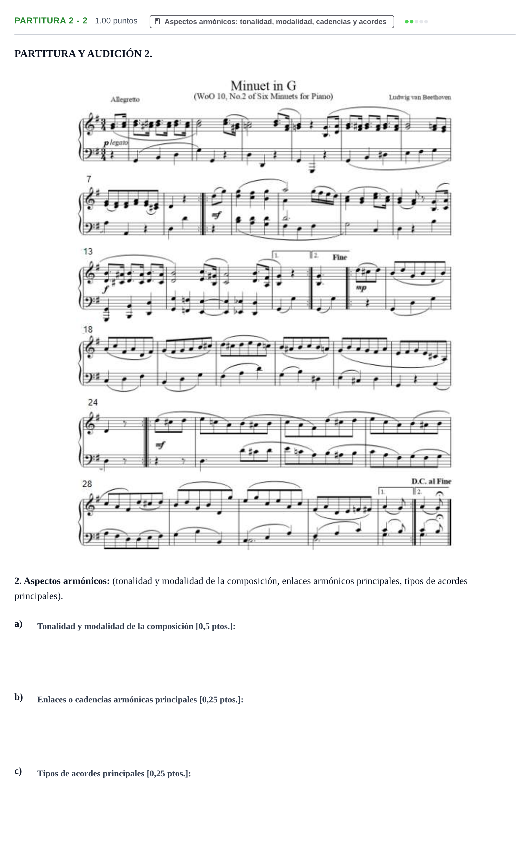 Enunciado: Ejercicio Partitura 2 - 2 · Análisis Musical II PAU Castilla-La Mancha Extraordinaria 2024