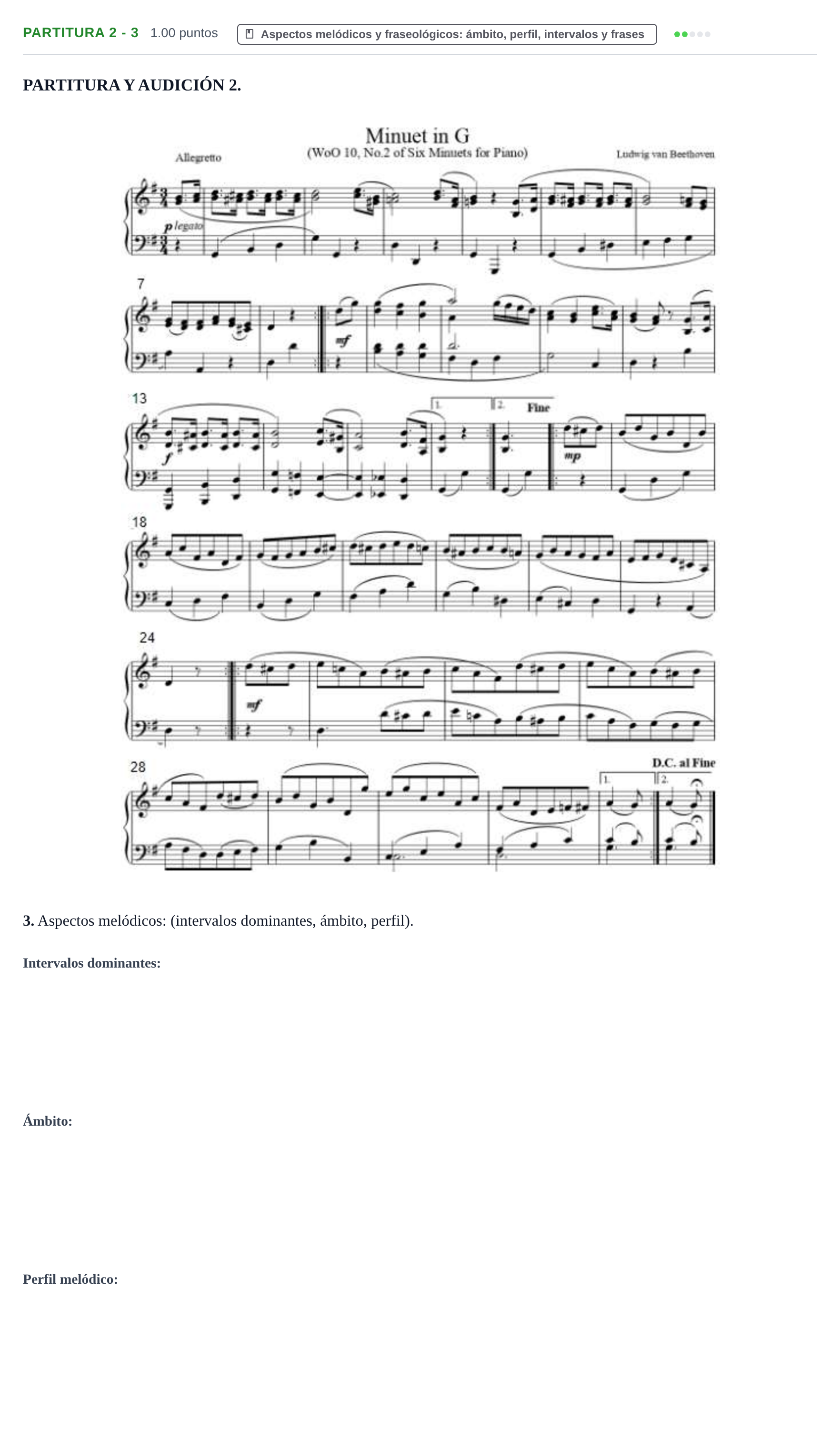Enunciado: Ejercicio Partitura 2 - 3 · Análisis Musical II PAU Castilla-La Mancha Extraordinaria 2024
