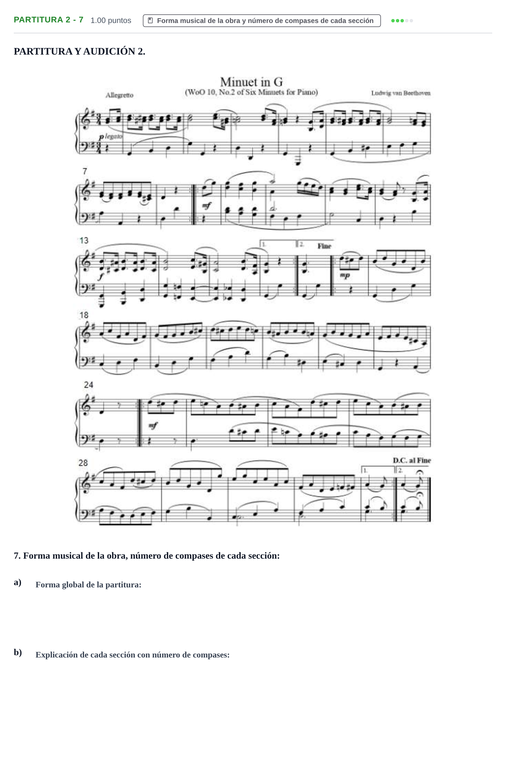 Enunciado: Ejercicio Partitura 2 - 7 · Análisis Musical II PAU Castilla-La Mancha Extraordinaria 2024