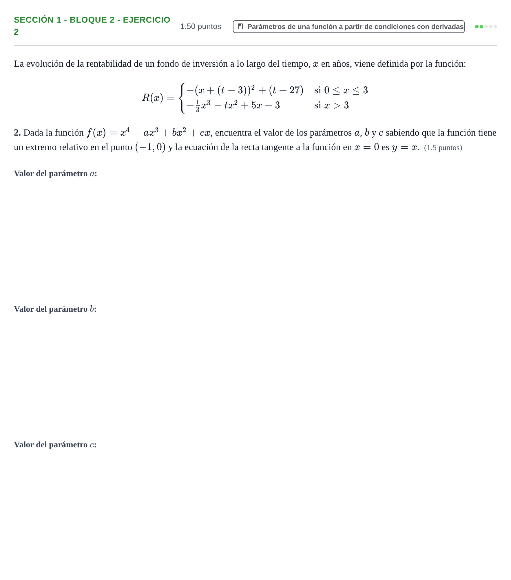 Enunciado: Ejercicio Sección 1 - Bloque 2 - Ejercicio 2 · Matemáticas aplicadas a las Ciencias Sociales II PAU Castilla-La Mancha Ordinaria 2024