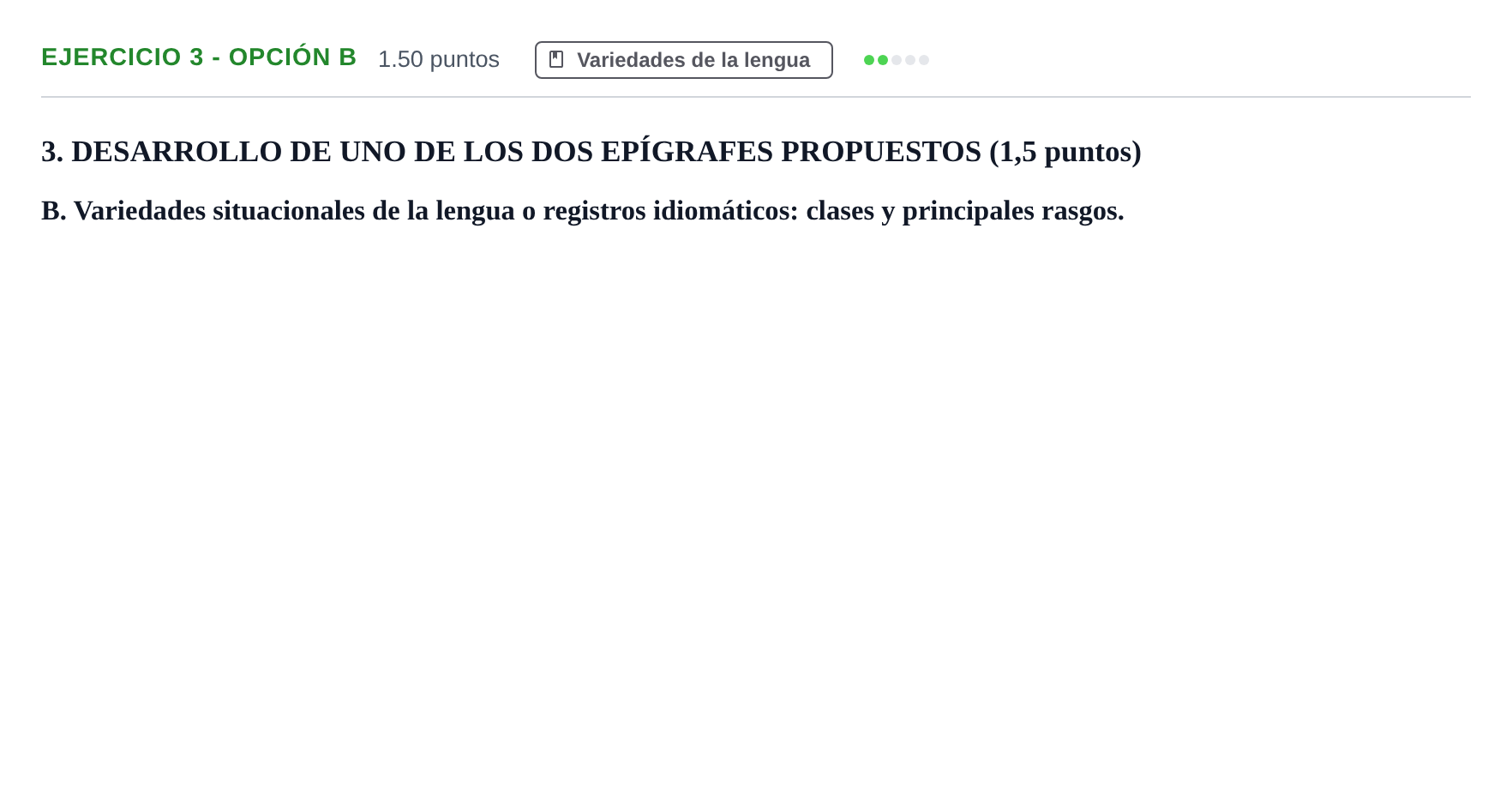 Enunciado: Ejercicio 3 - Opción B · Lengua Castellana y Literatura II PAU Castilla-La Mancha Ordinaria 2024