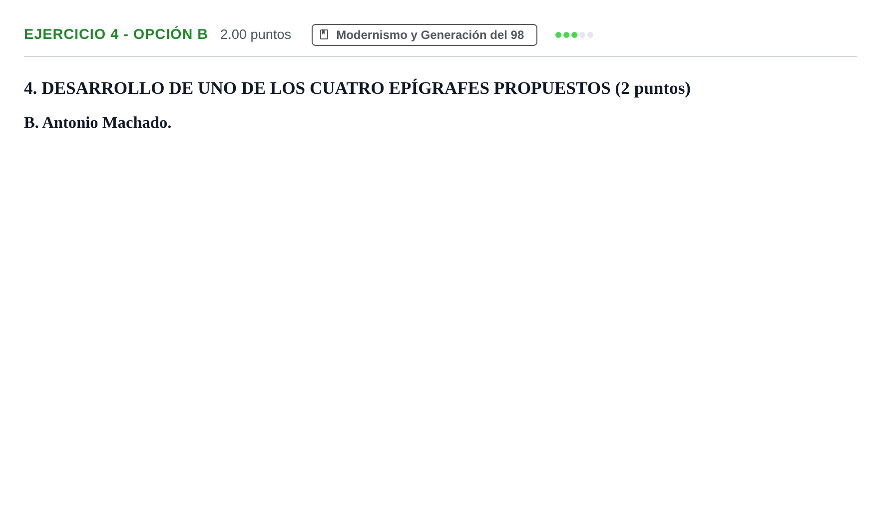 Enunciado: Ejercicio 4 - Opción B · Lengua Castellana y Literatura II PAU Castilla-La Mancha Ordinaria 2024