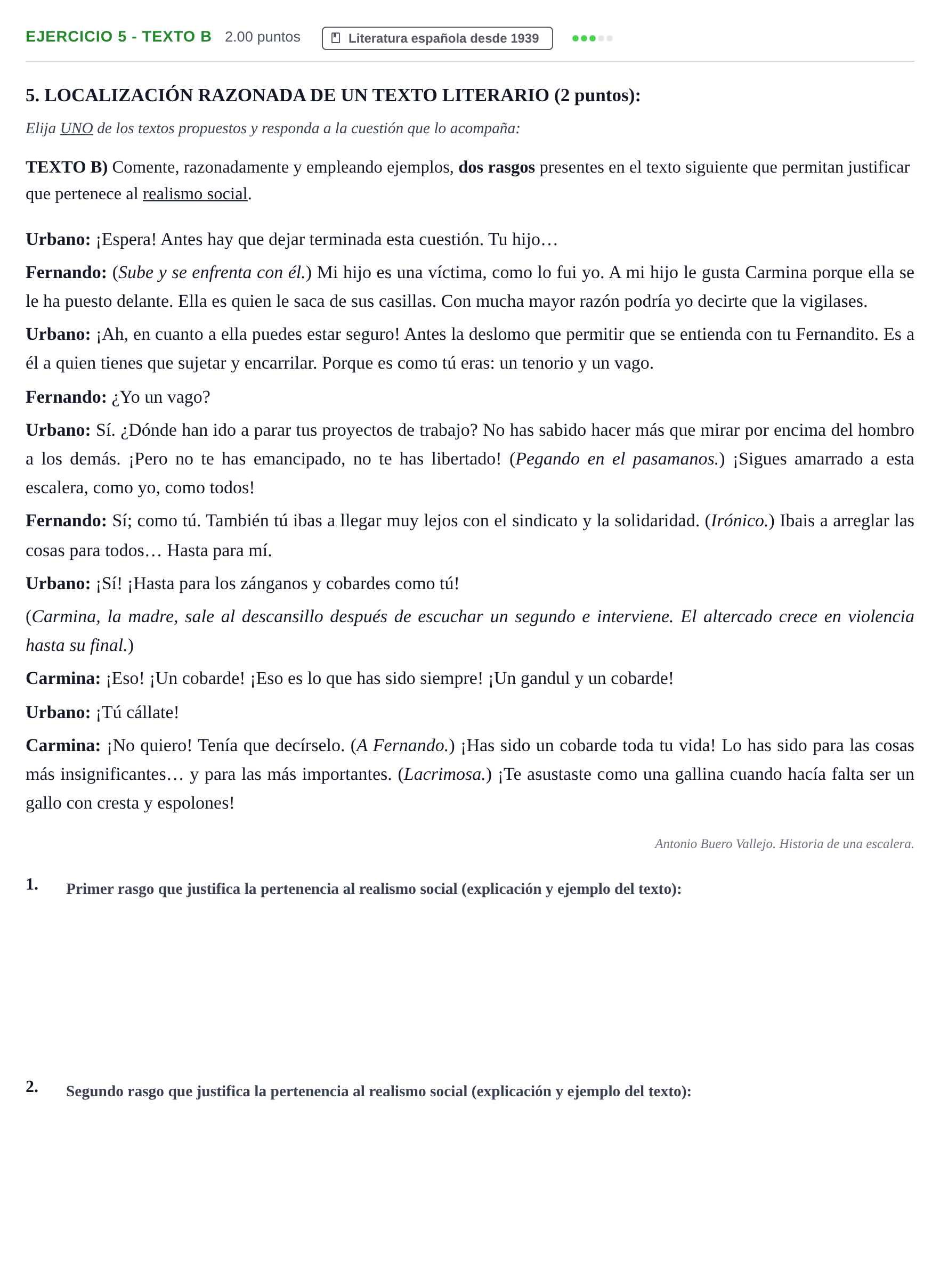 Enunciado: Ejercicio 5 - Texto B · Lengua Castellana y Literatura II PAU Castilla-La Mancha Ordinaria 2024
