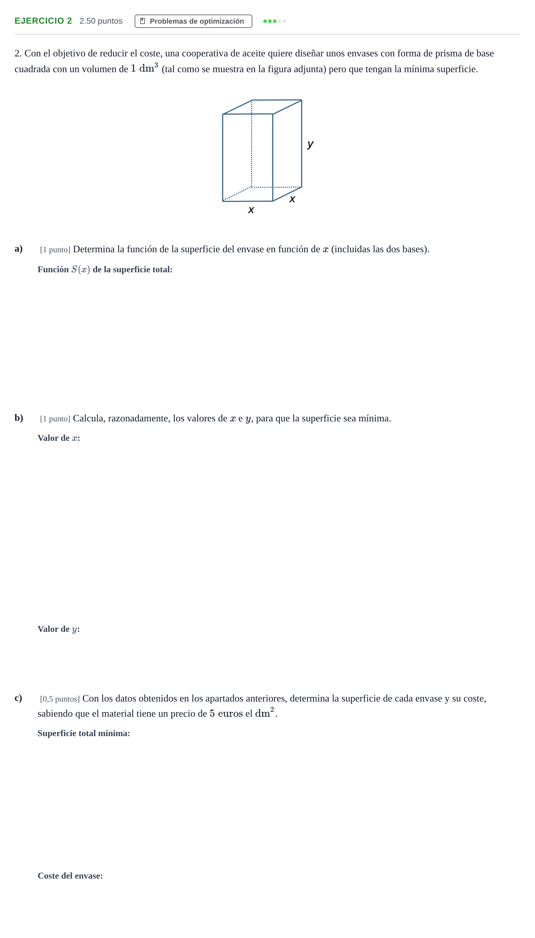 Enunciado: Problema 2 · Matemáticas II PAU Castilla-La Mancha Ordinaria 2024