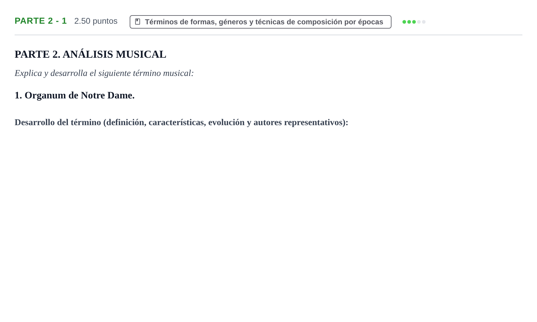 Enunciado: Ejercicio Parte 2 - 1 · Análisis Musical II PAU Castilla-La Mancha Ordinaria 2024