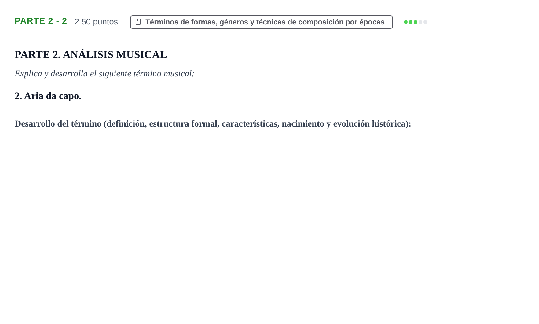 Enunciado: Ejercicio Parte 2 - 2 · Análisis Musical II PAU Castilla-La Mancha Ordinaria 2024
