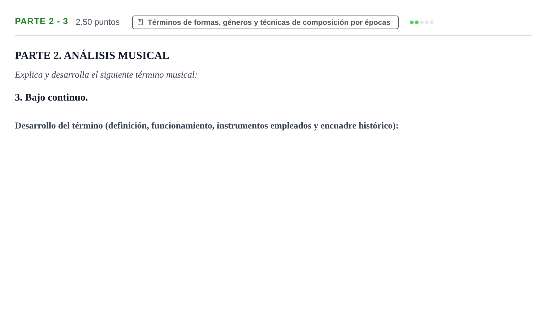 Enunciado: Ejercicio Parte 2 - 3 · Análisis Musical II PAU Castilla-La Mancha Ordinaria 2024