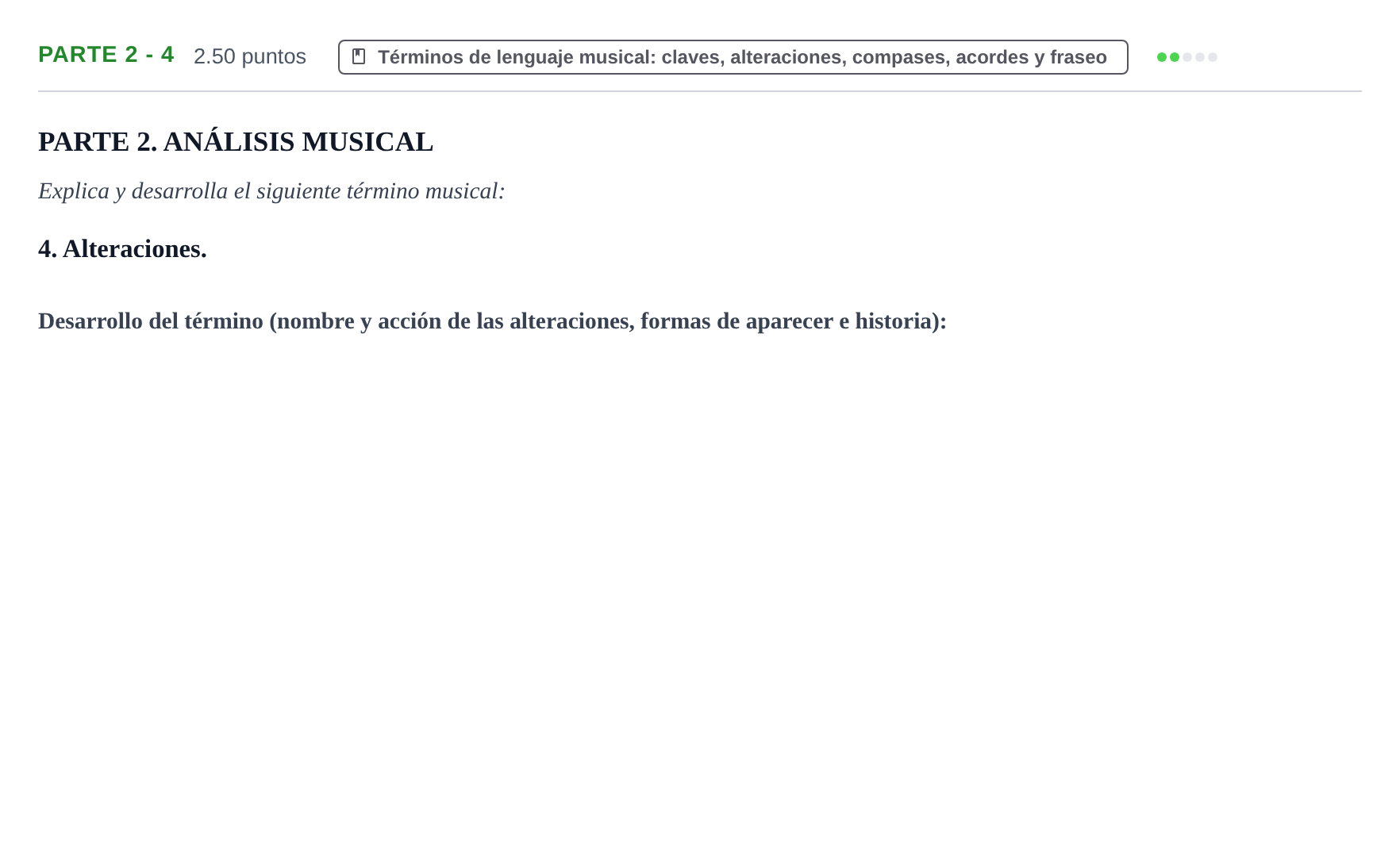 Enunciado: Ejercicio Parte 2 - 4 · Análisis Musical II PAU Castilla-La Mancha Ordinaria 2024